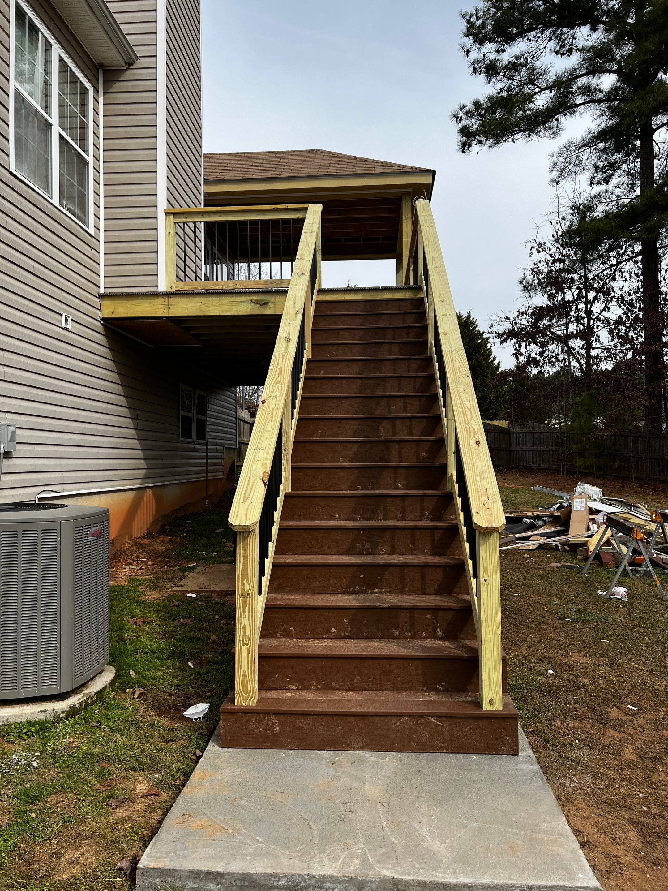 Custom Elevated Deck and Covered Porch Addition in Douglasville by Swift Home Renovations