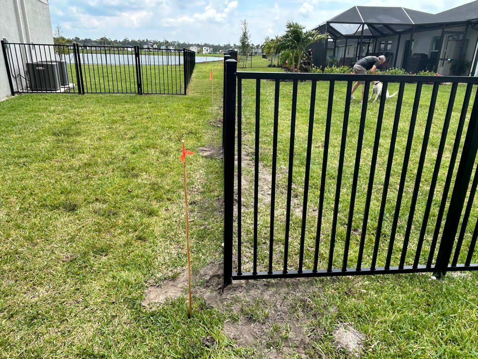 Black Aluminum Picket Fence Installation in North Fort Myers by True Fence LLC