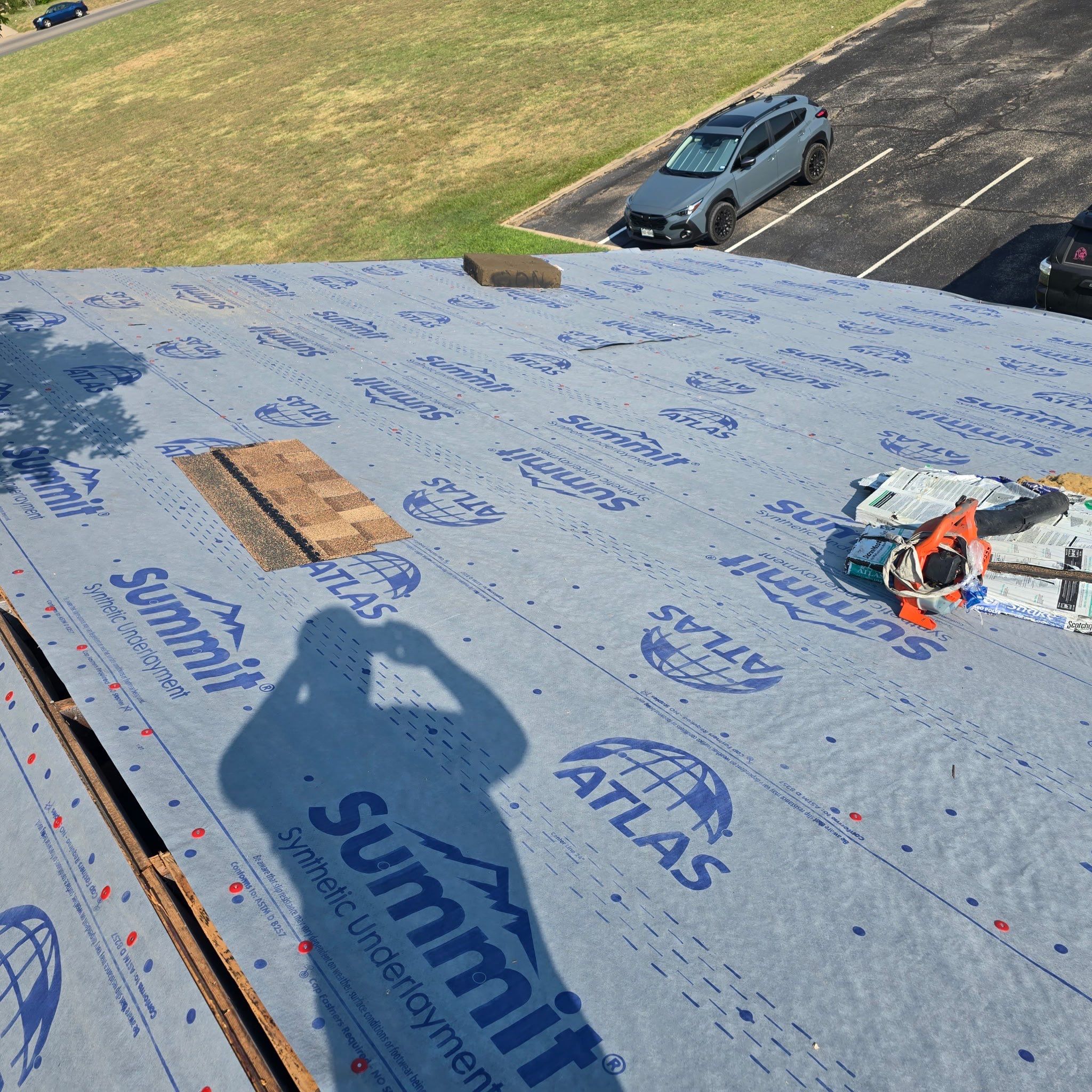 Commercial Roof Replacement using ATLAS StormMaster Shake by Harvey Roofing & Construction