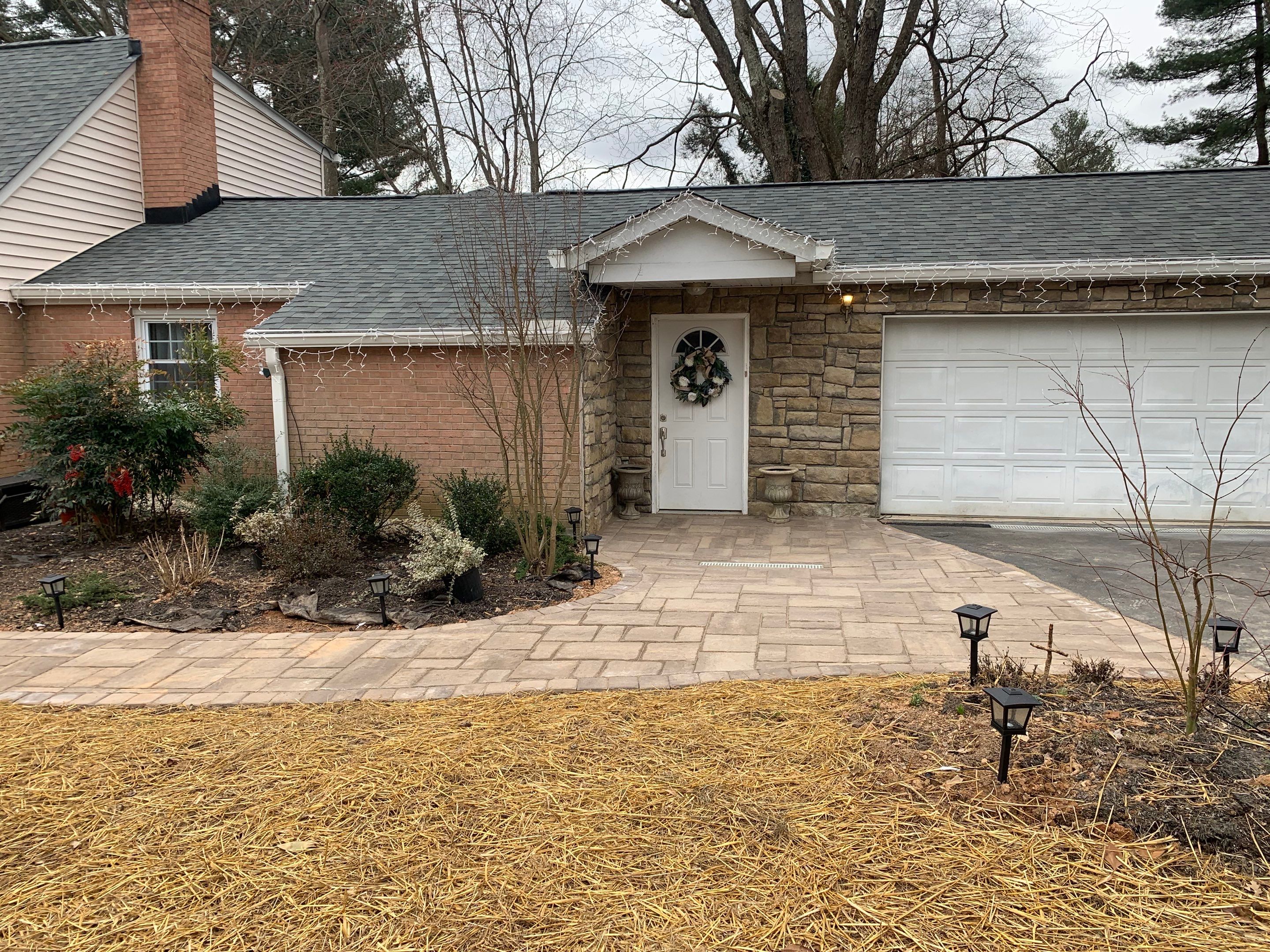 Front Walkway Remodel using Techo-Bloc Pavers by The Smet Companies, LLC