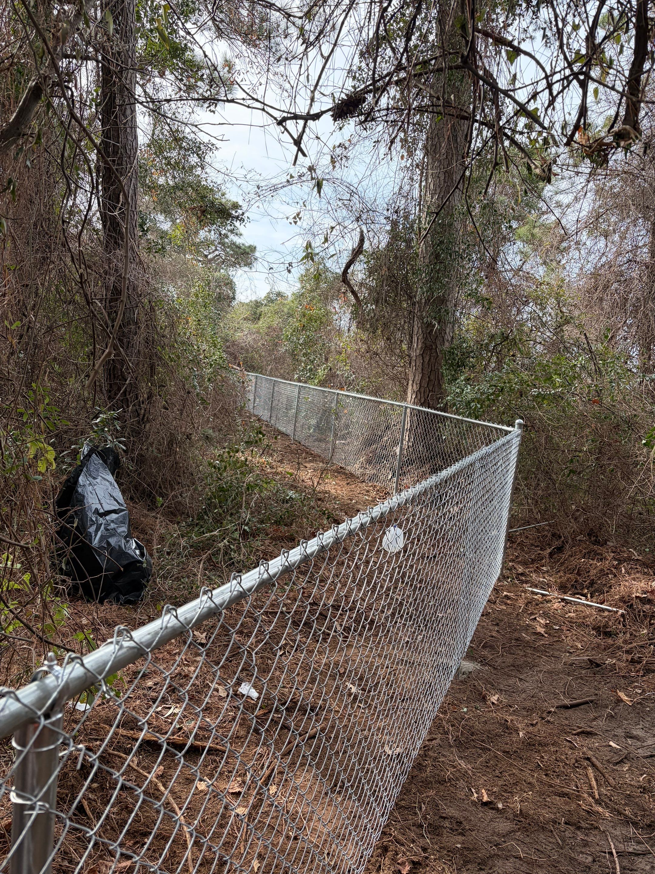 Freshly Installed Chain Link Fence by Tidewater Fence
