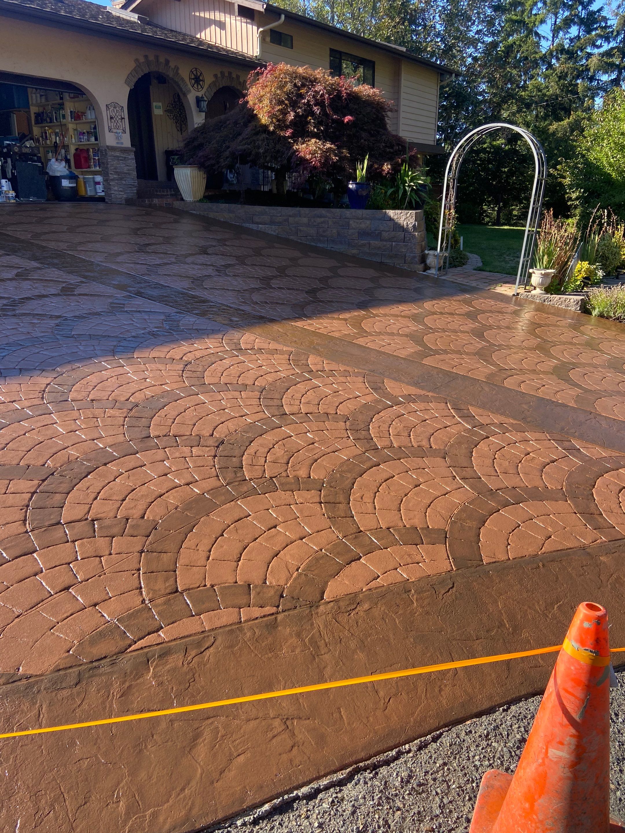 Mehta | Tiled Driveway with Sealer & Retaining Wall  by Jireh Asphalt & Concrete Inc 