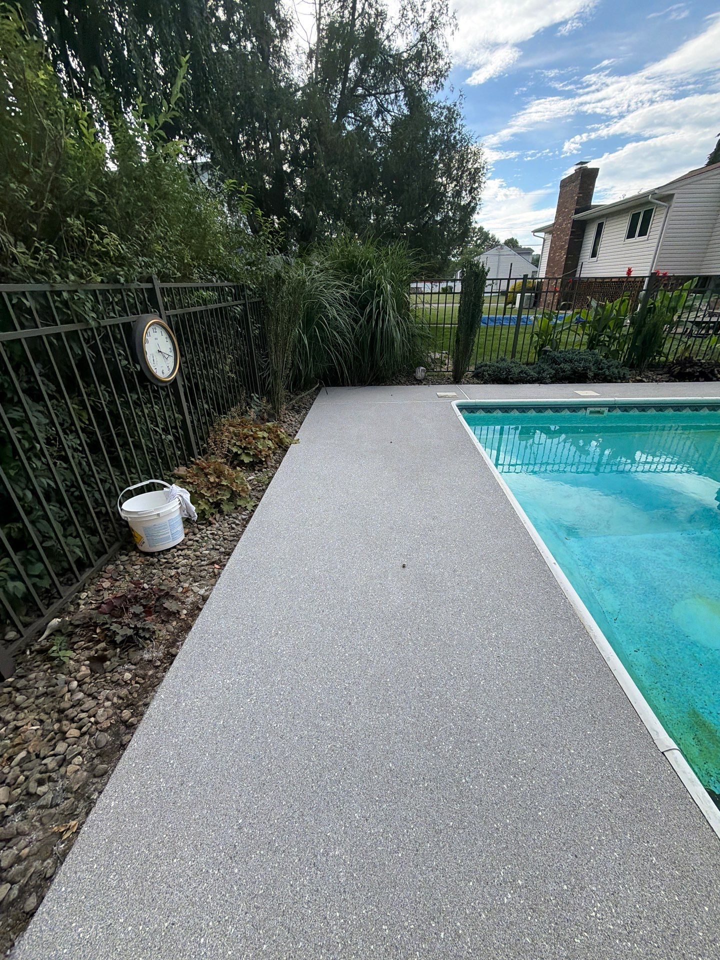 Blue Granite Pool Patio Concrete Coating in Lincoln Park by Spectrum Painting, LLC