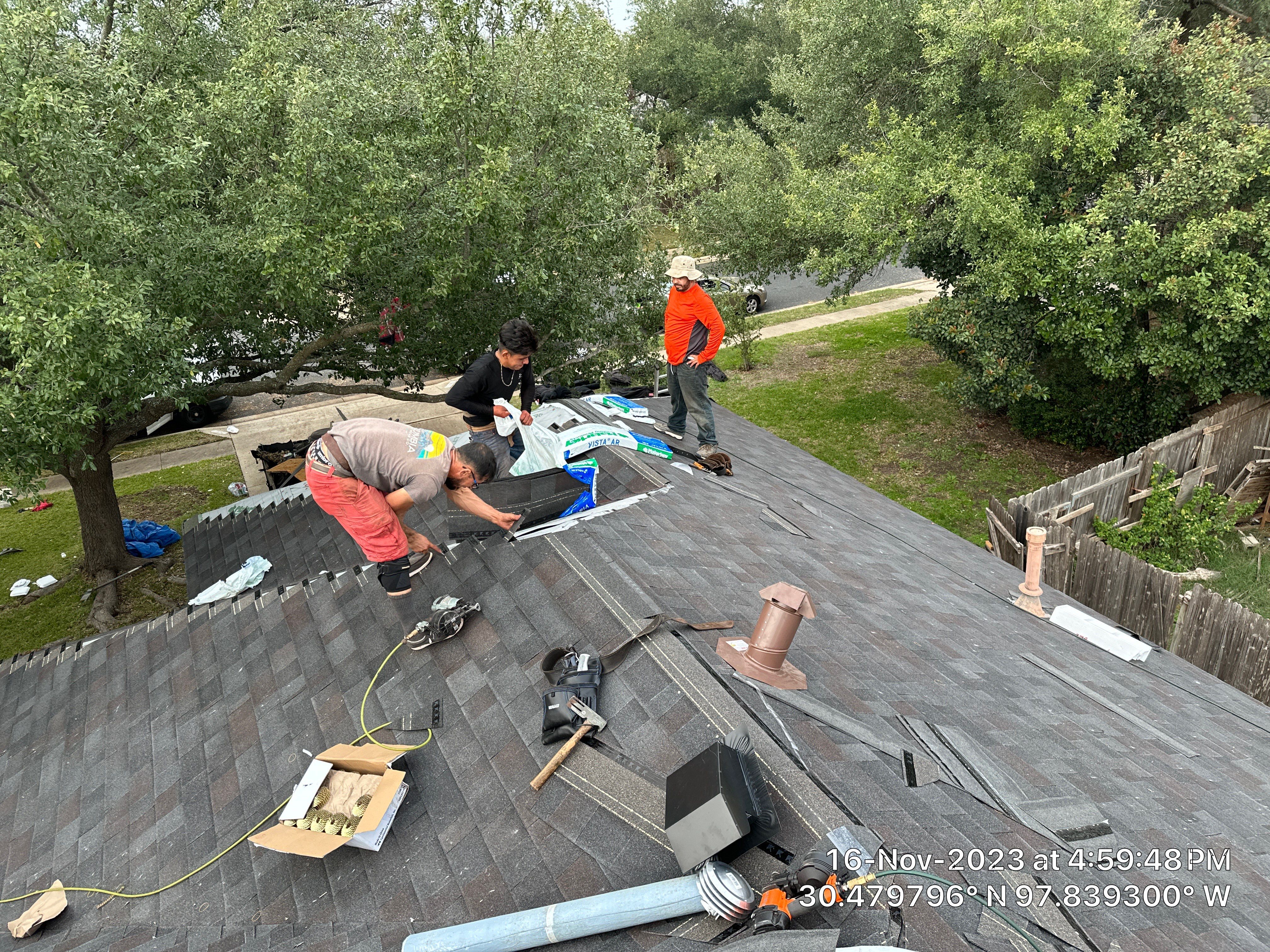 Residential Roof Replacement and Fence Restoration in Cedar Park by Caliber Restoration LLC