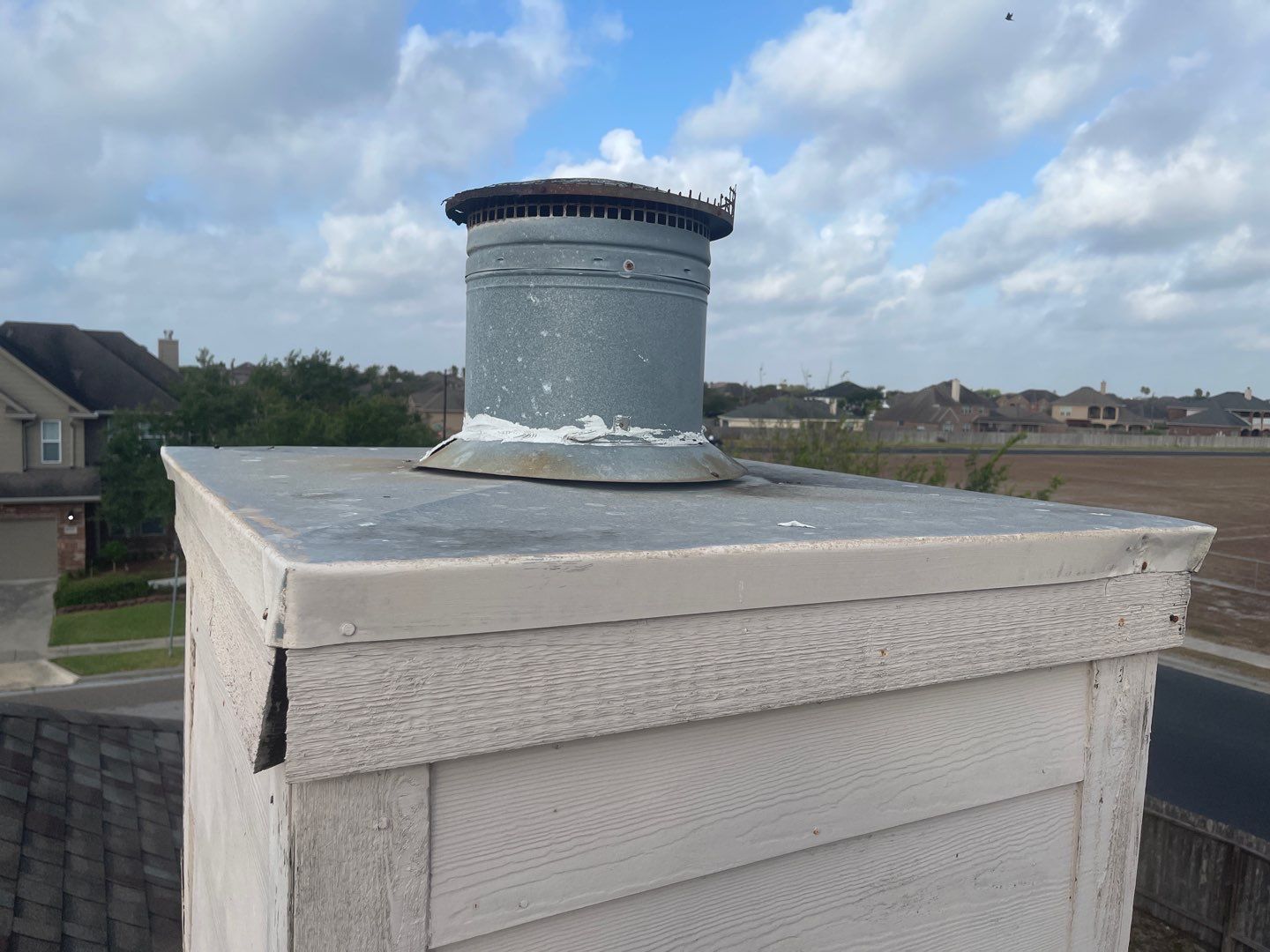 Chimney Cap Replacement using Custom Fabricated Steel by Lighthouse Roofing