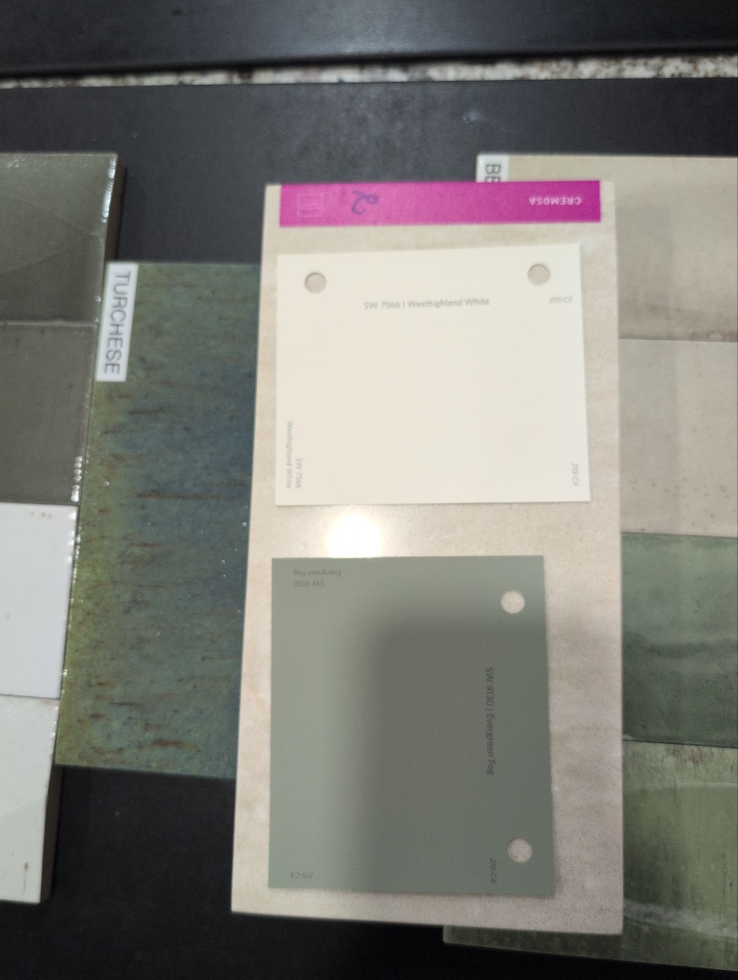 Two-Tone Kitchen Cabinet Refinishing in Sage Green and White by Top Shelf Painter
