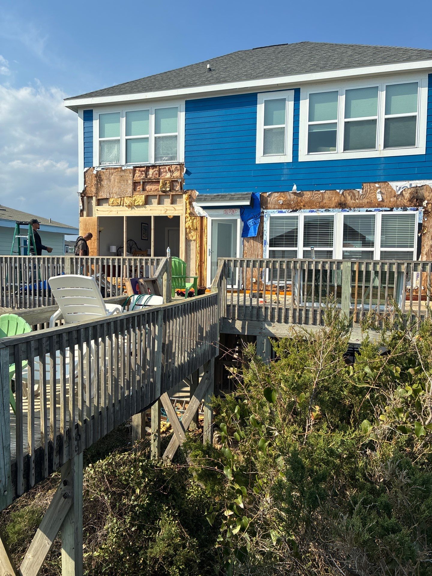 Oceanfront Structural Repair and Exterior Rebuild in Oak Island NC | RGR Construction and Roofing, LLC by RGR Construction and Roofing, LLC