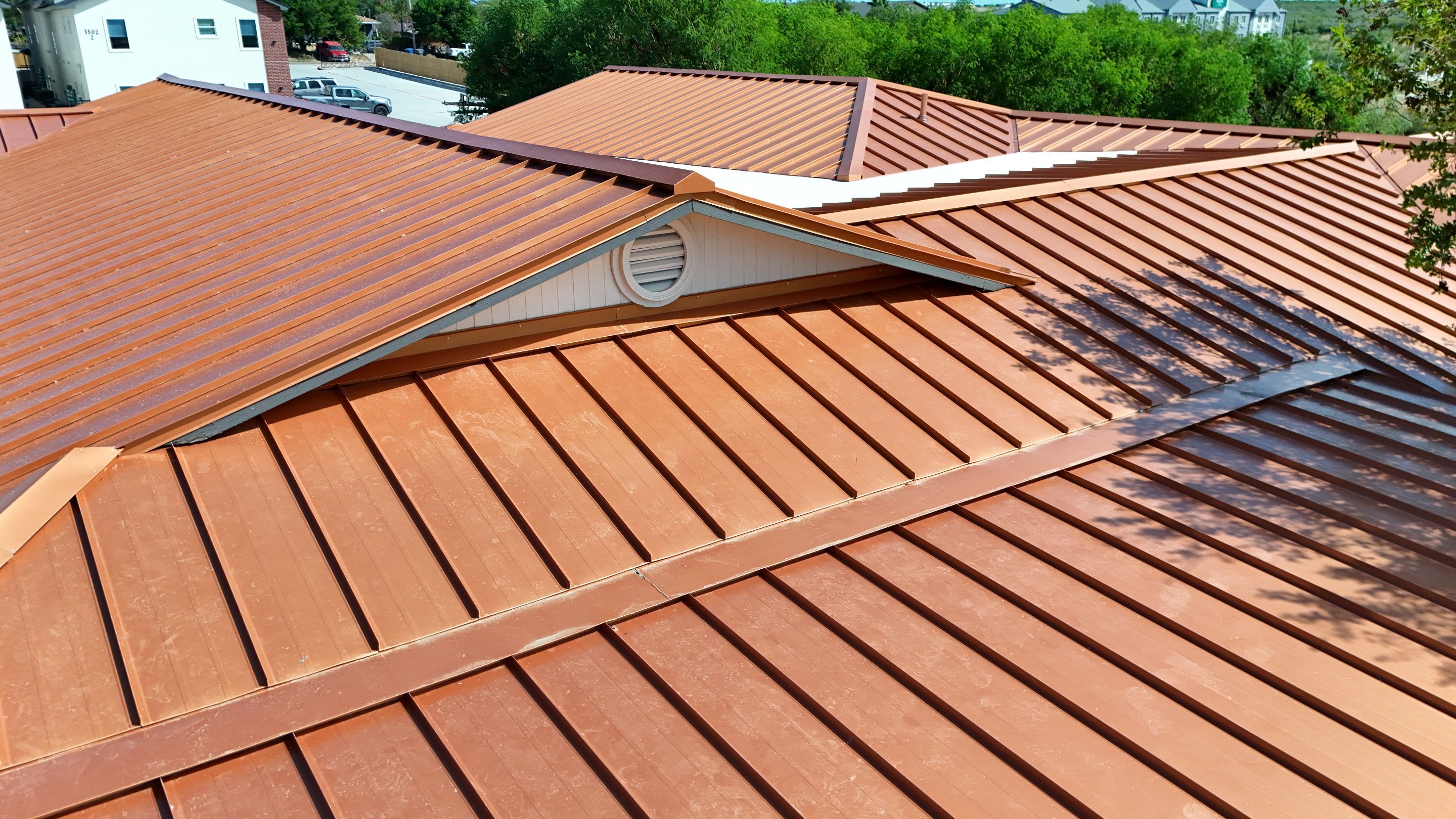 Copper Standing Seam Metal Roof Installation for Laredo Medical Clinic by JM Flores Roofing & Construction, Inc