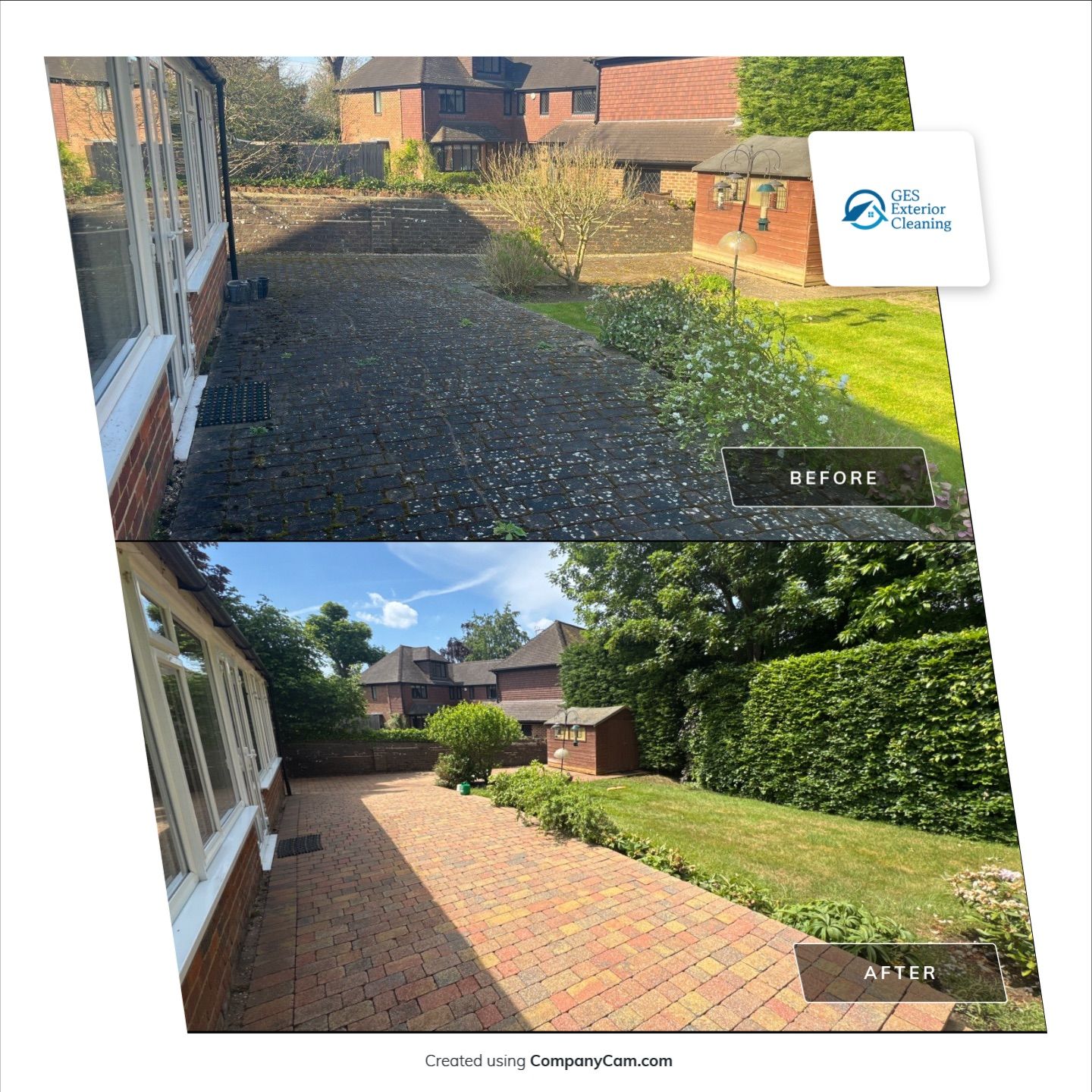 Patio Clean using Honda 21lt High Pressure Machine by Ges Exterior Cleaning ltd