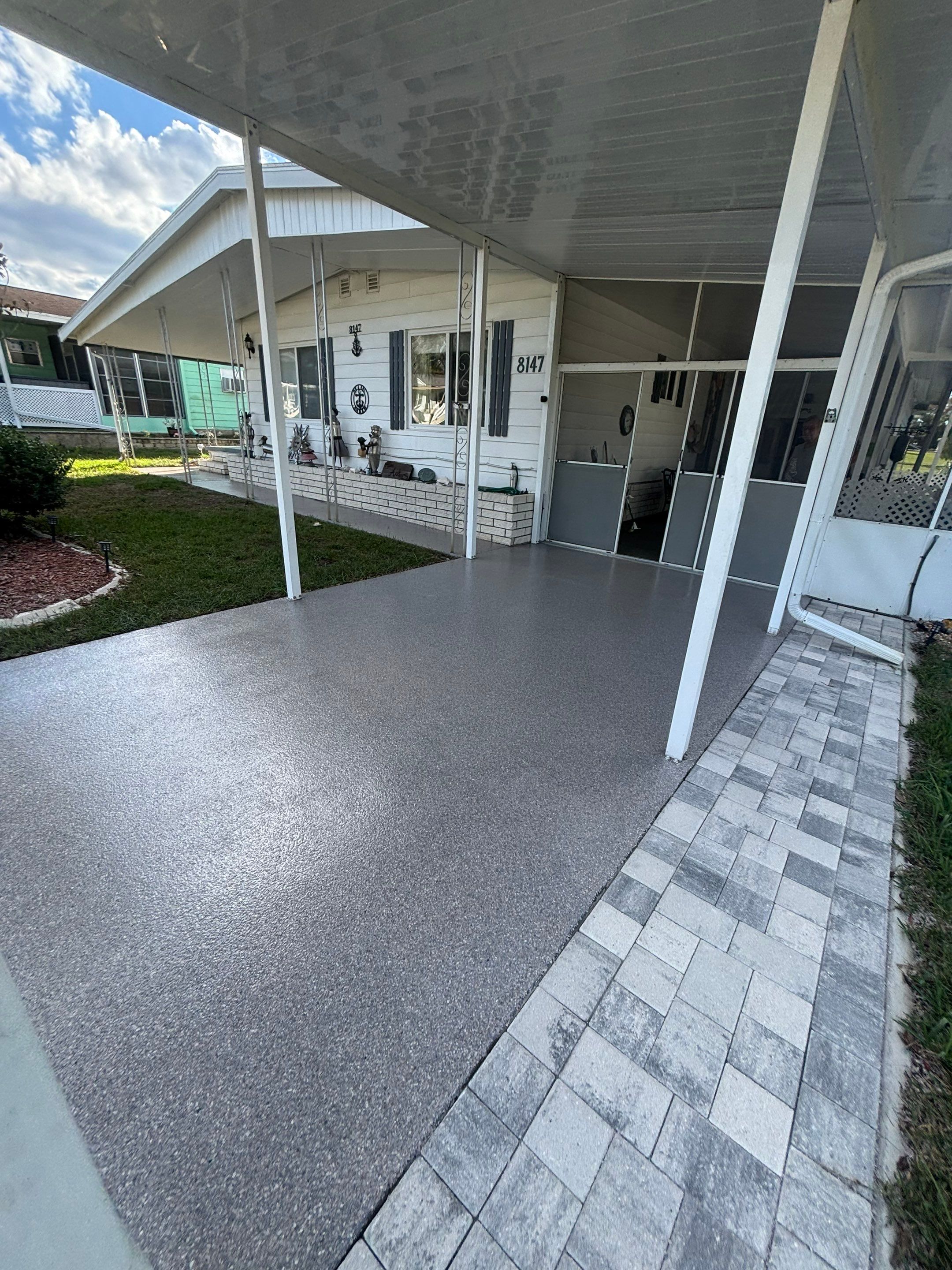 Flagstone Driveway Concrete Coating by Performance Floors & Coating