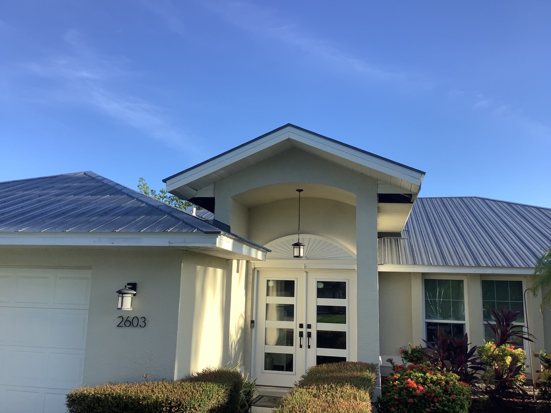 Downspout Installation using 3X4 Elbow Downspout in Cape Coral by Gutter Professors