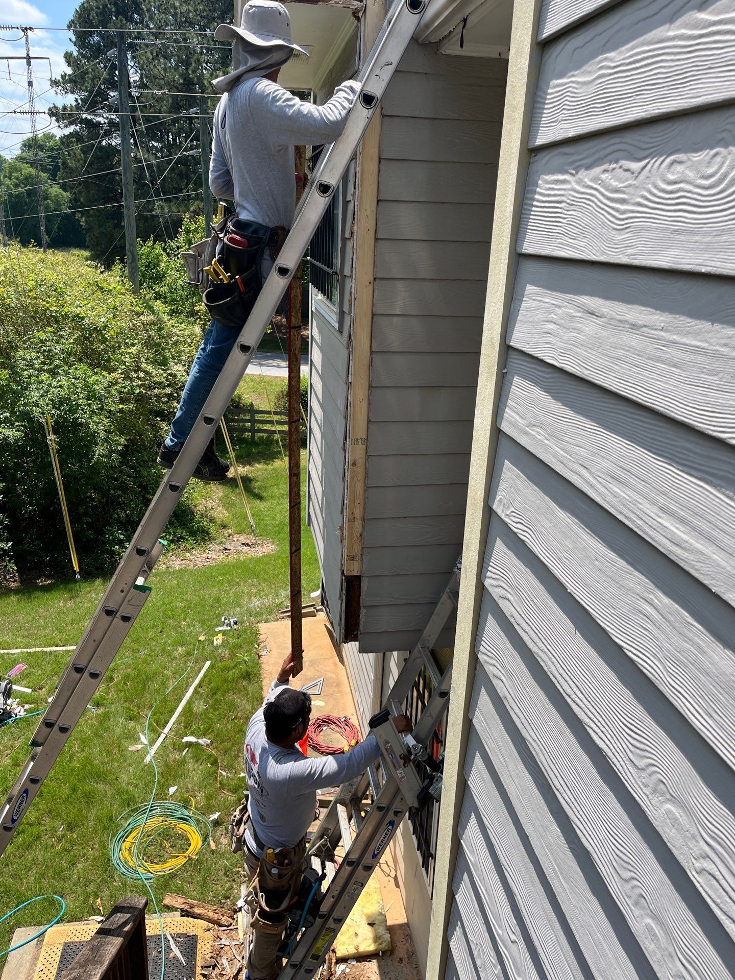 Rotten Wood Replacement with James Hardie Products by Nelson Exteriors 
