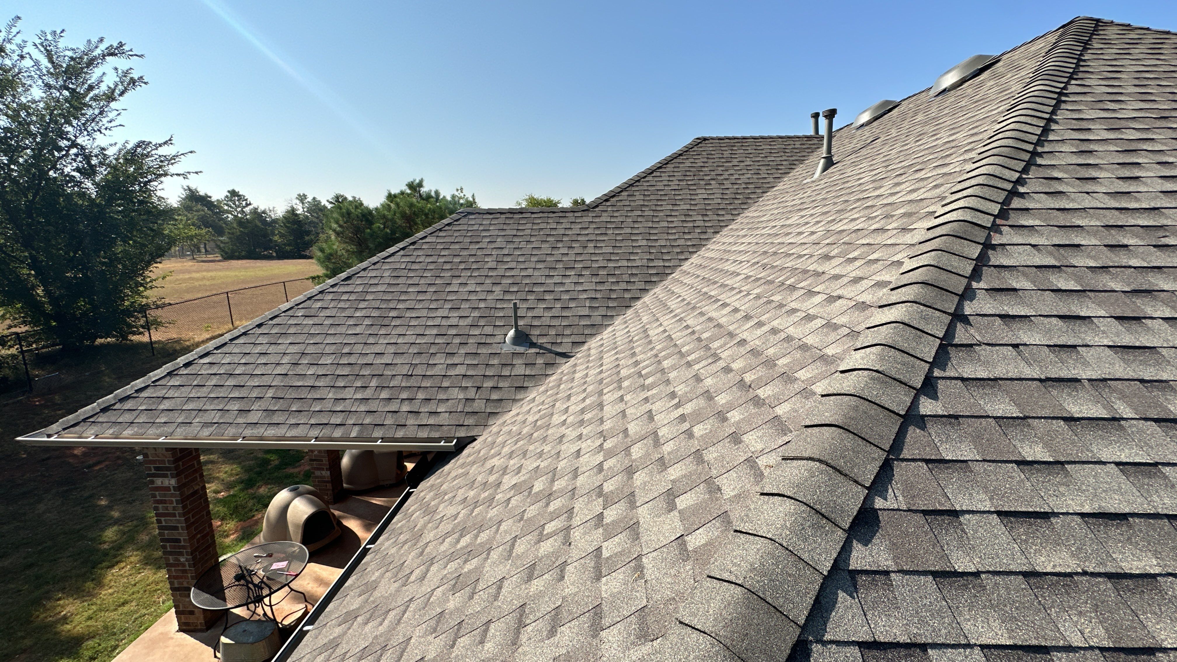 Reroof using GAF HDZ Weathered Wood by Castillo Roofing