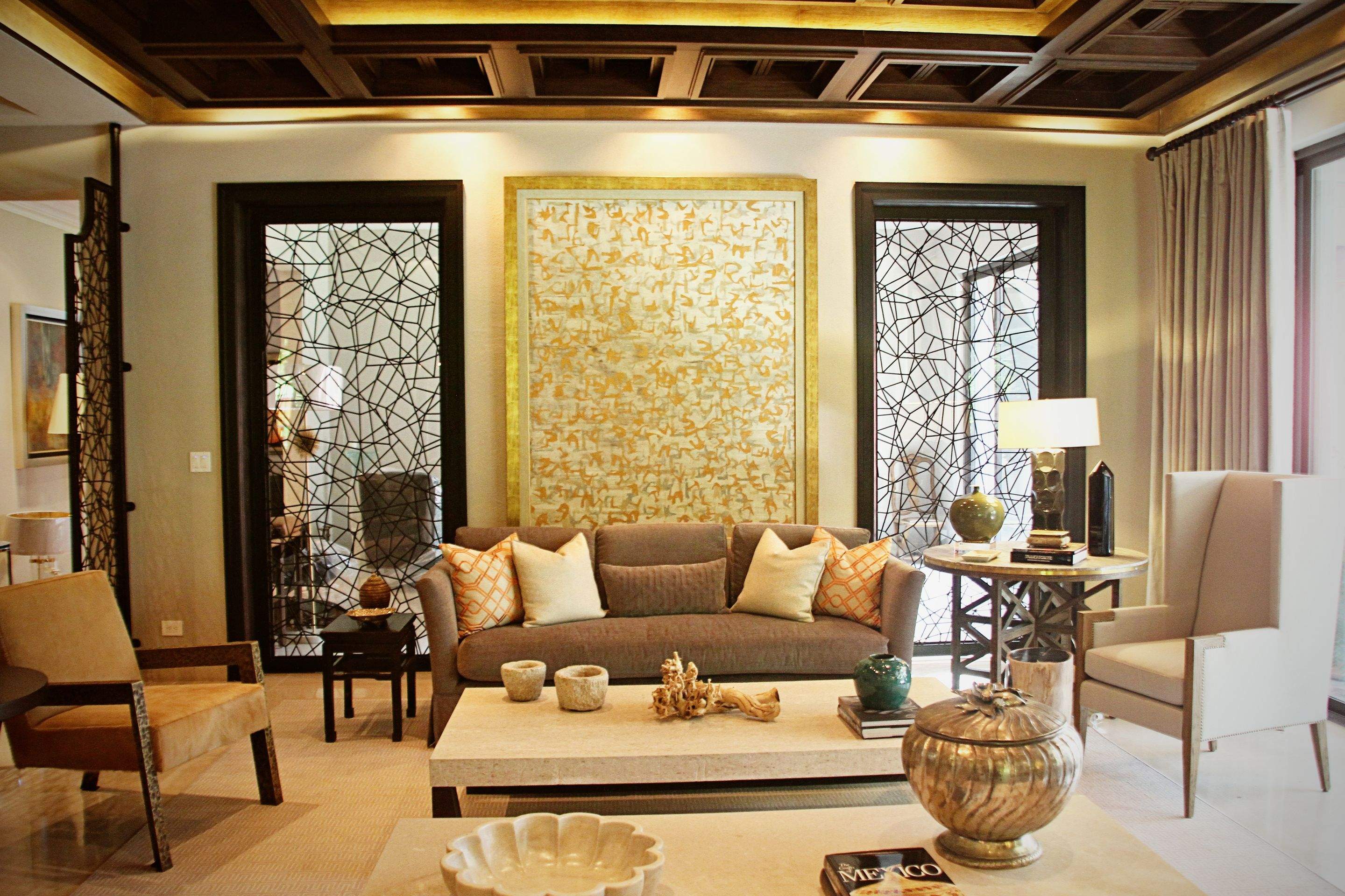Bespoke Black Metal Geometric Room Dividers and Decorative Screens by Solara Custom Living