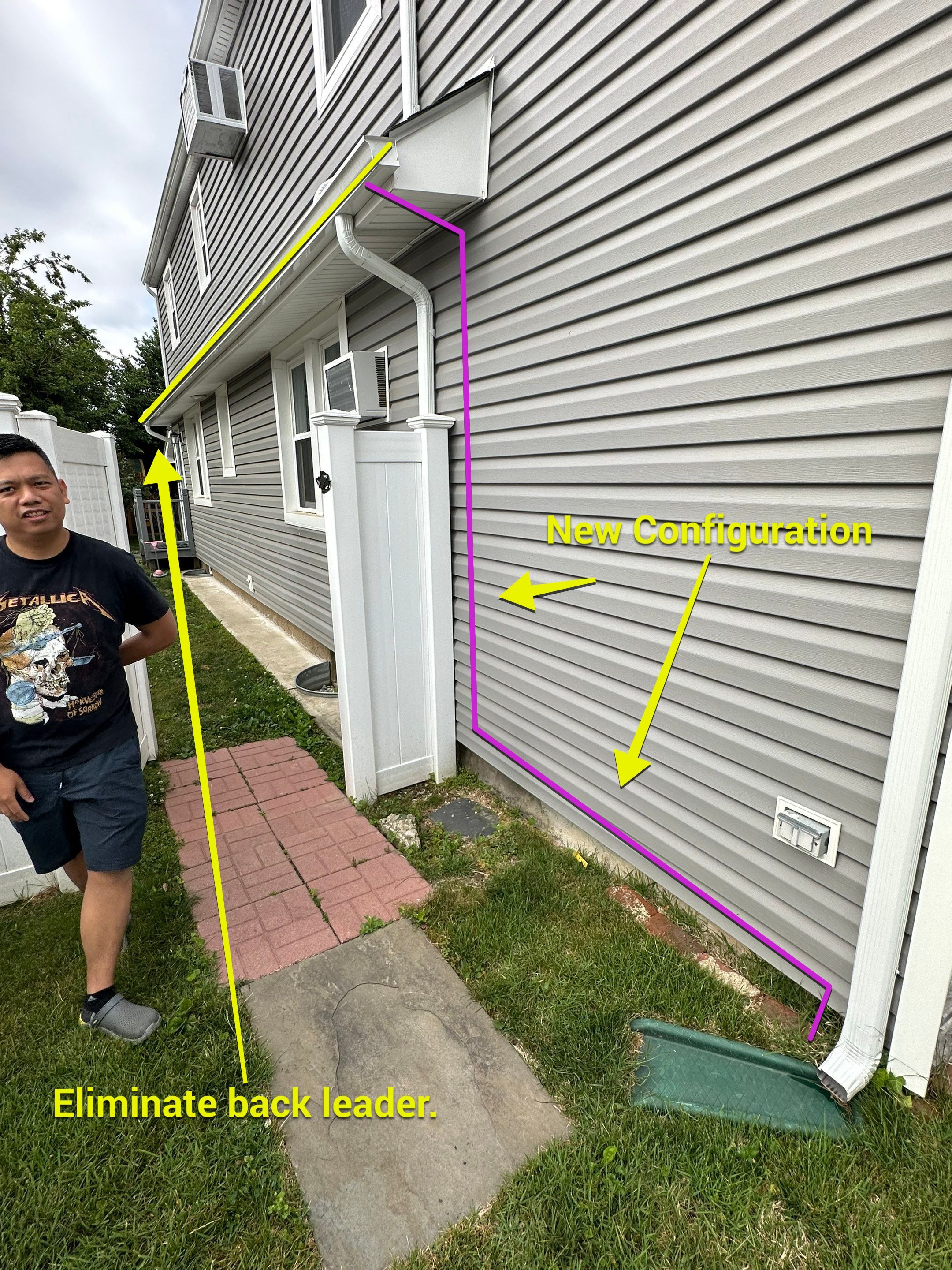 Gutter Reconfiguration. Oceanside New York by Above All Gutters 