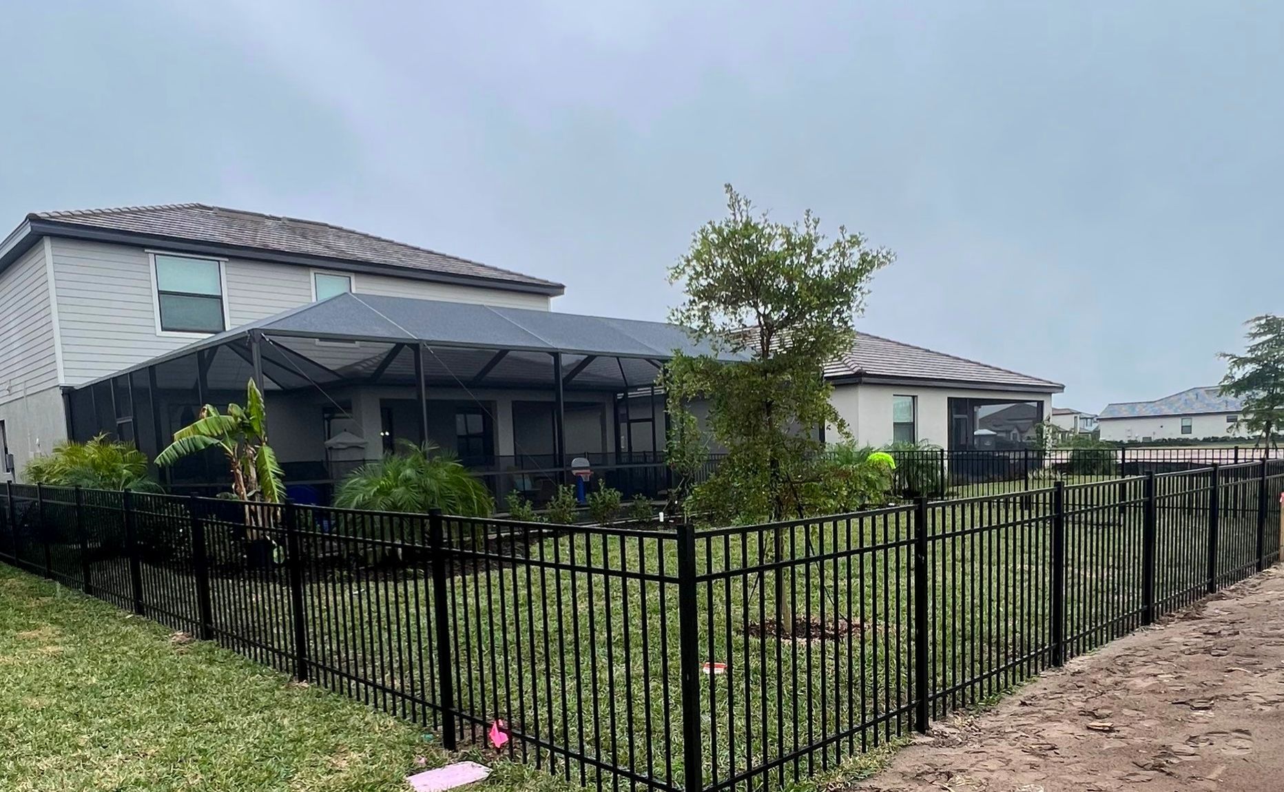 Aluminum Fence Installation using Black 3 Rail Aluminum Fence by Asap fence and gates, LLC