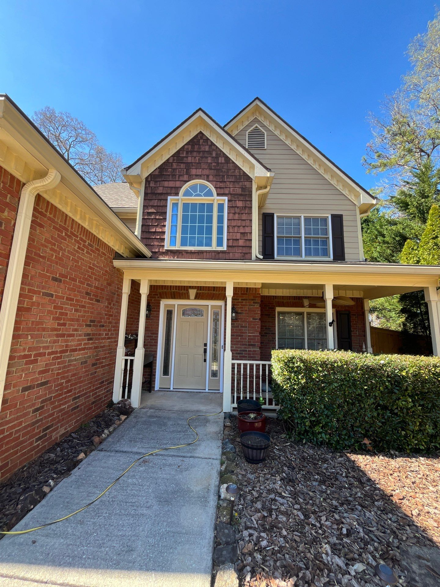 Exterior Painting, Rotted Wood Replacement, & Therma-Tru Door Installation by Nelson Exteriors 