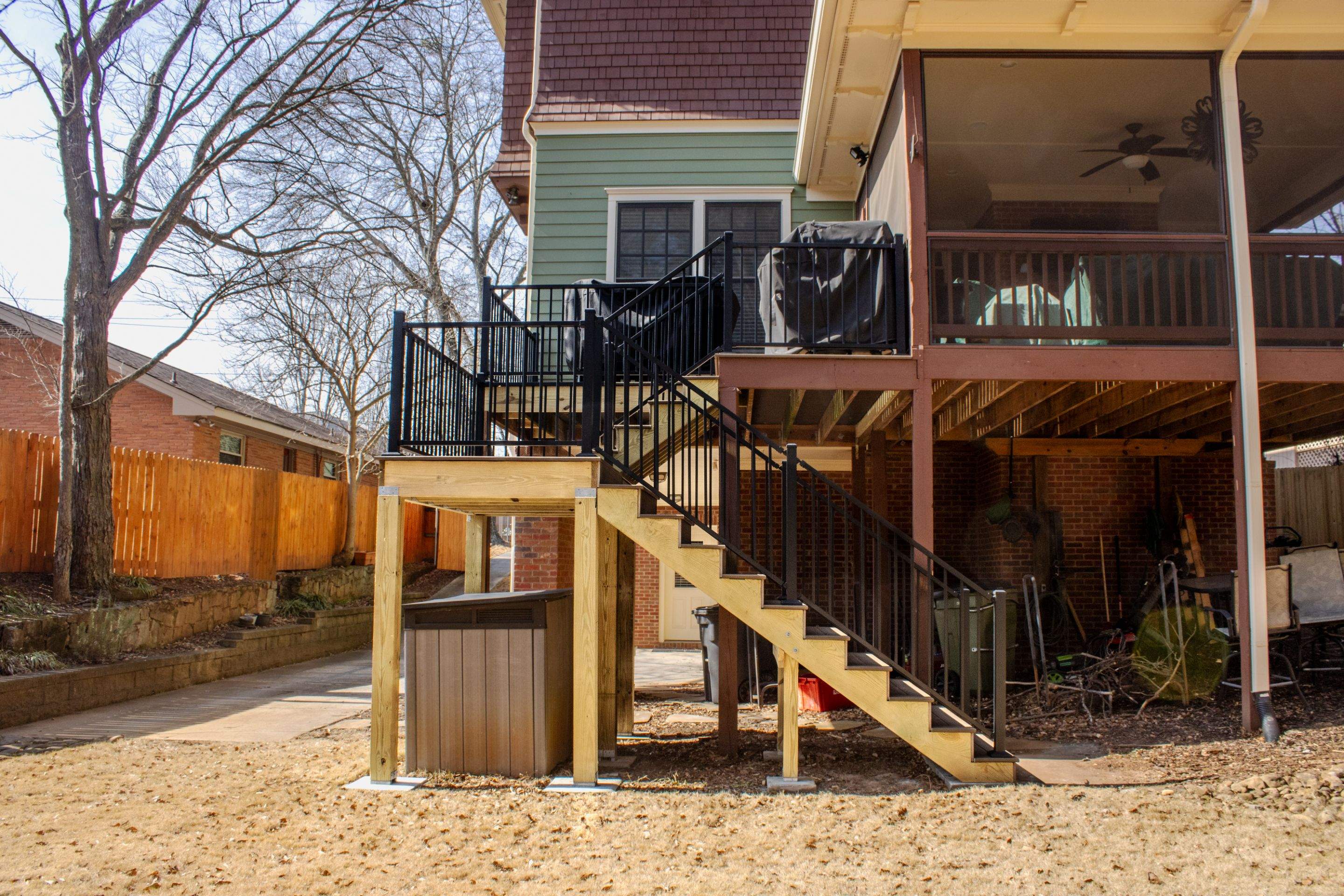 Deck Resurface using Trex and Deckorators ALX Contemporary railing by Nelson Exteriors 
