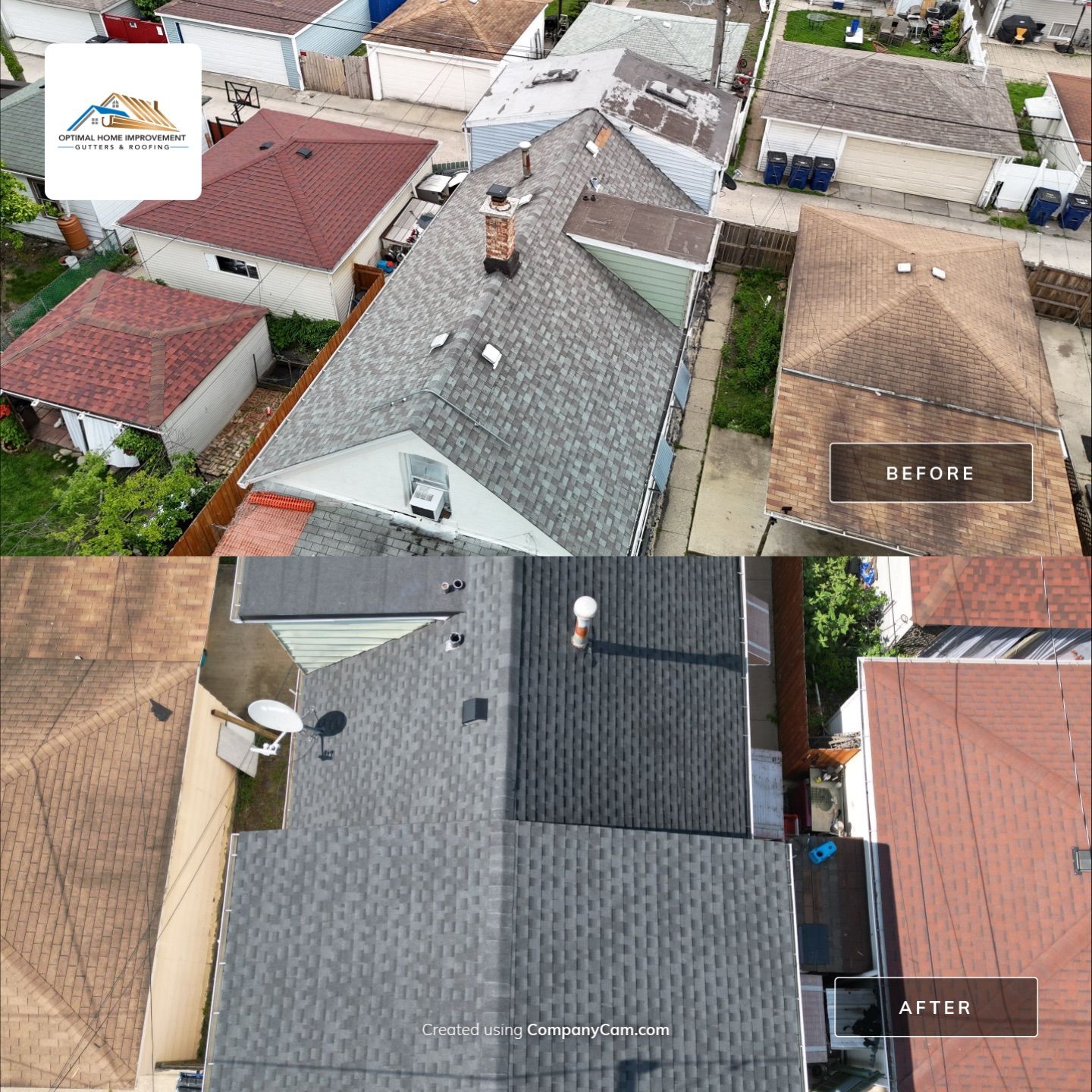 Residential roofing with GAF by Optimal Home Improvement 