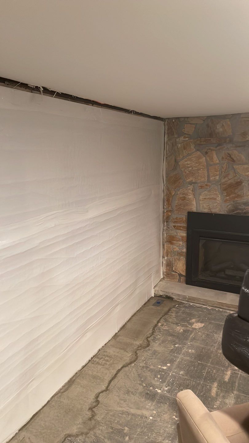 Embedded Fiber Reinforcement and Basement Waterproofing using GrateDrain Waterproofing System by Toledo Basement Repair