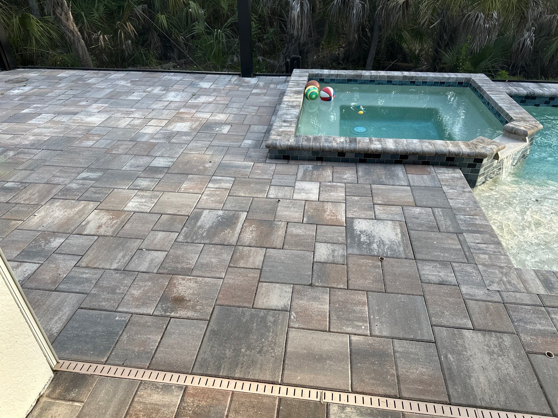 Screen Enclosure & Paver Pool Deck Cleaning in Trevesta Community, Palmetto, FL | Sunshine AquaWash by Sunshine AquaWash