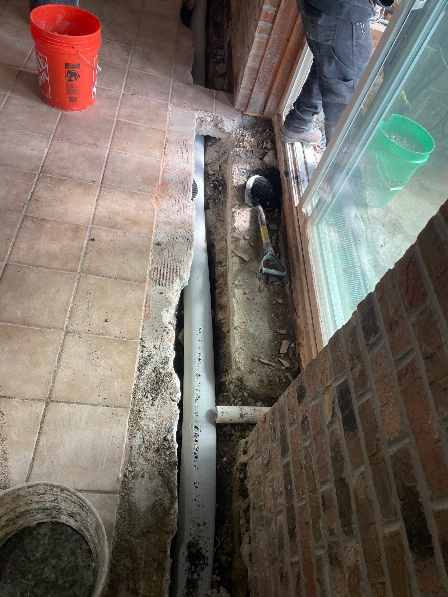 Interior Drain Tile System in Elwood by Area Wide Waterproofing