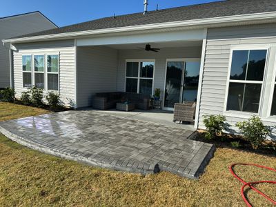 Custom Herringbone Paver Patio and Professional Landscaping in Bluffton