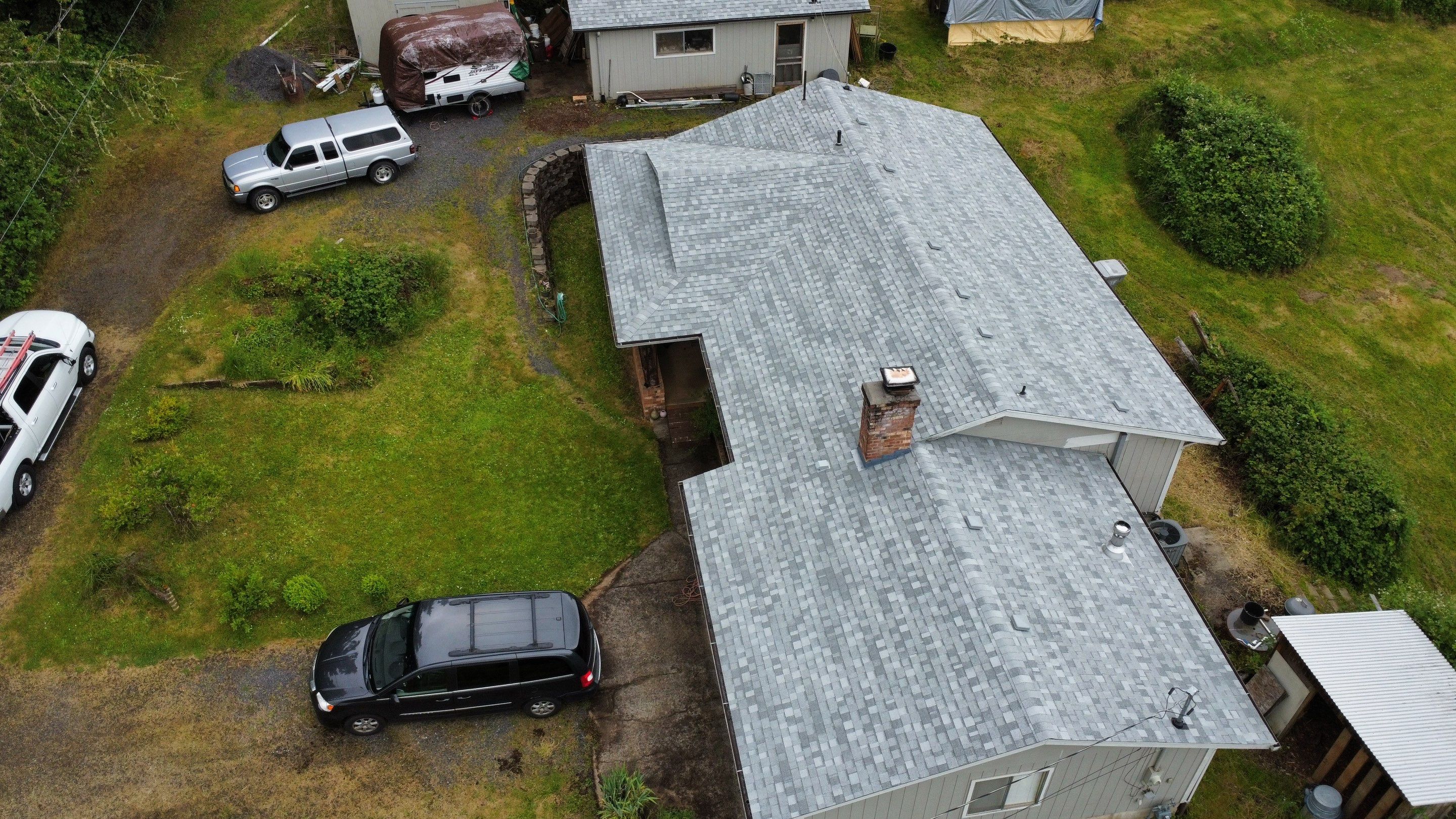 Residential Roofing Installation using IKO Dynasty (Color: Frostone Grey) by Orezona Building & Roofing Company, Inc.