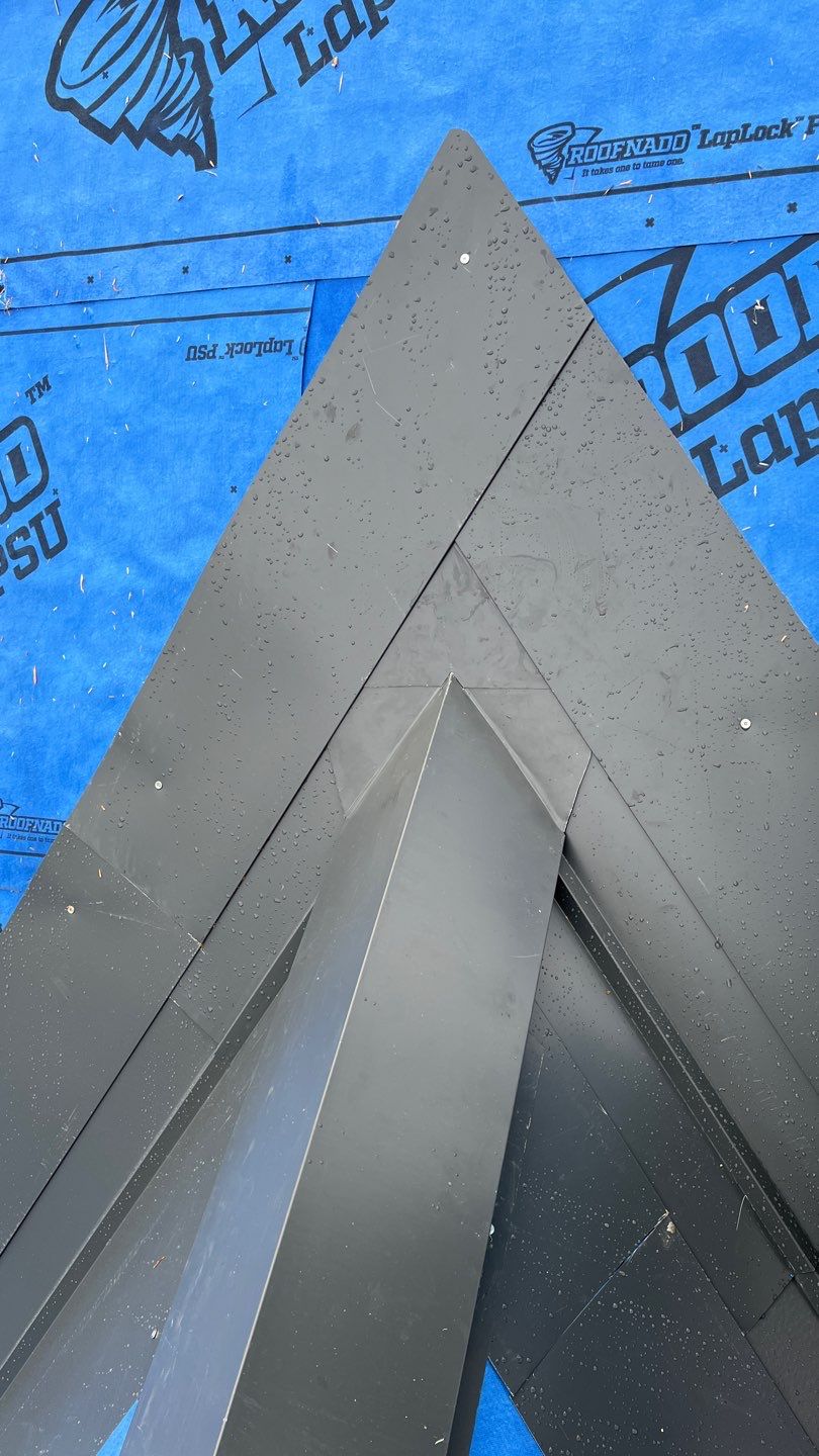 Residential Roofing Installation using 12" Prolok metal by Top Notch Roofing Inc