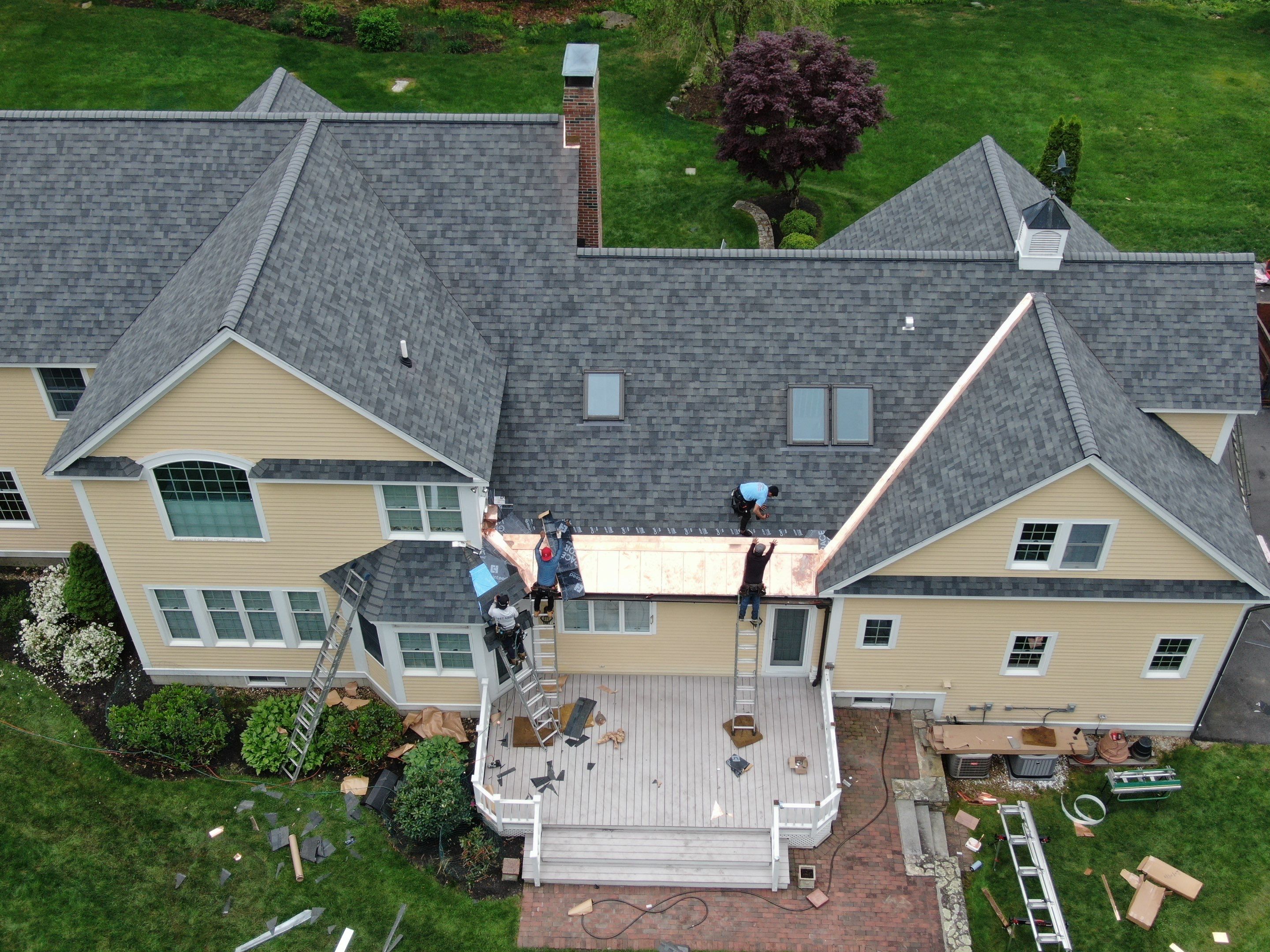 Roof Replacement with Owens Corning Shingles and Copper Flashing by Mighty Dog Roofing of Greater Middlesex County