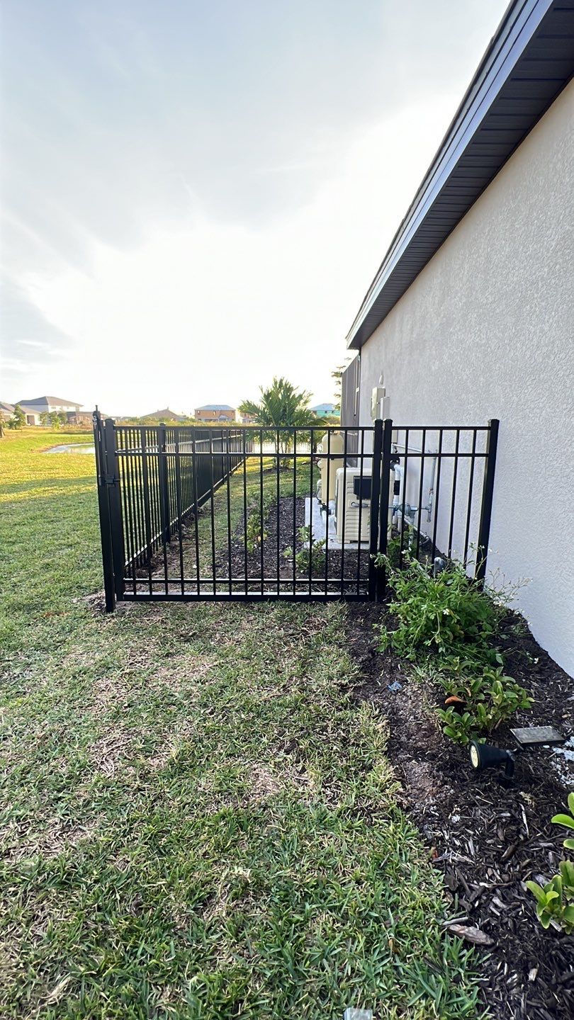 Aluminum Fence Installation using Black 3 Rail Aluminum Fence by Asap fence and gates, LLC