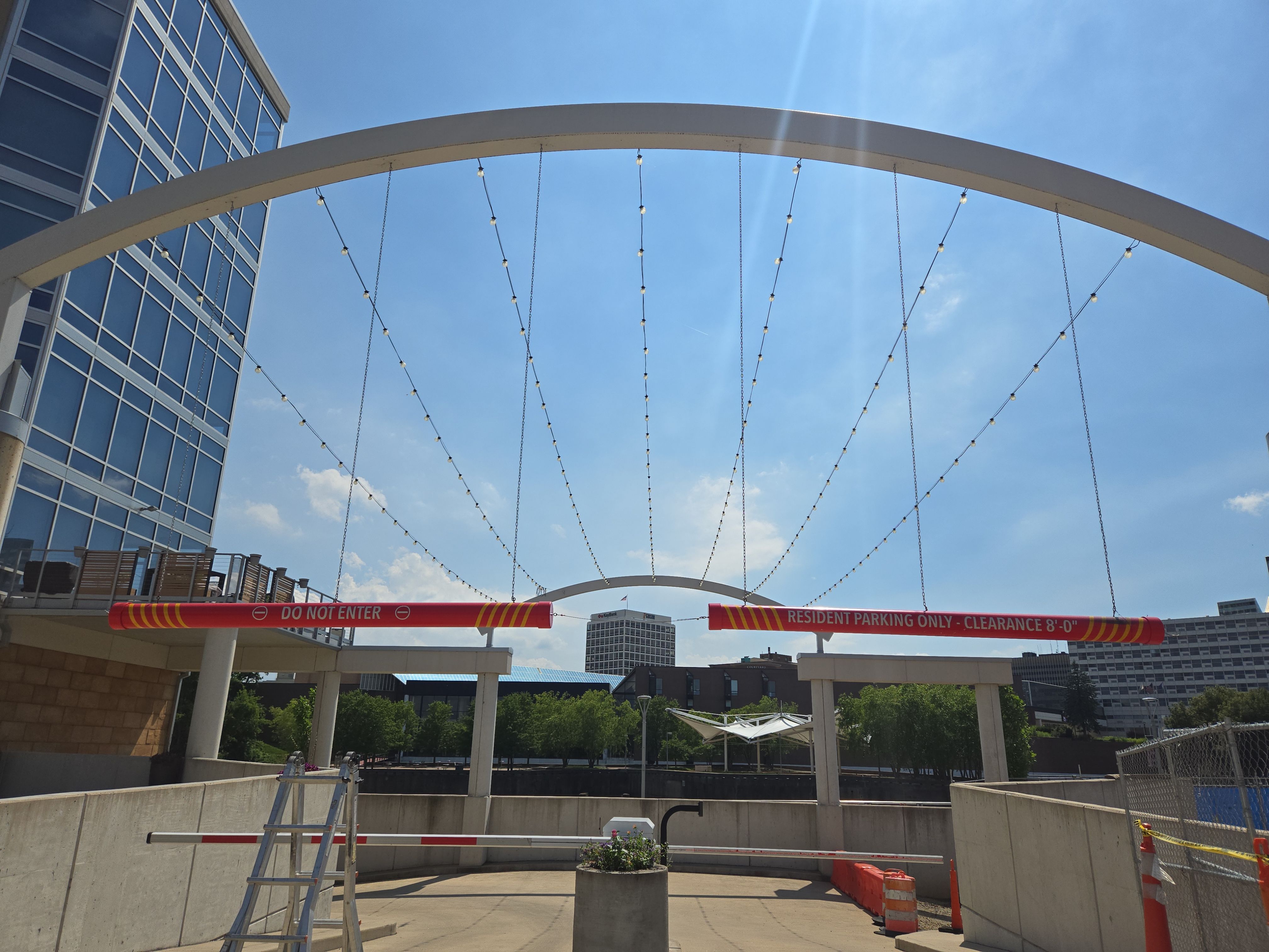 Parking Garage Height Clearance Tube Installation in South Bend by Hayes Design co
