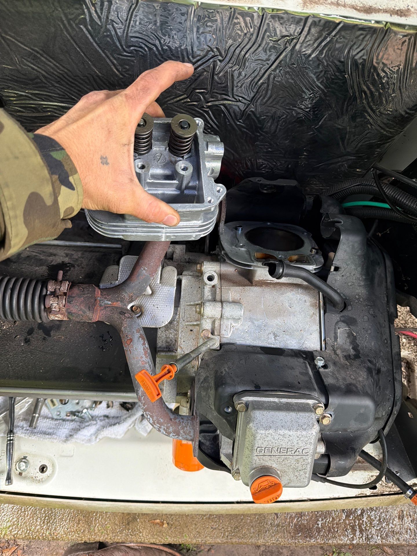 Warranty Covered Engine Replacement on a Generac 22kW Air-Cooled Generator in Houston, TX by GenTex Elite Services