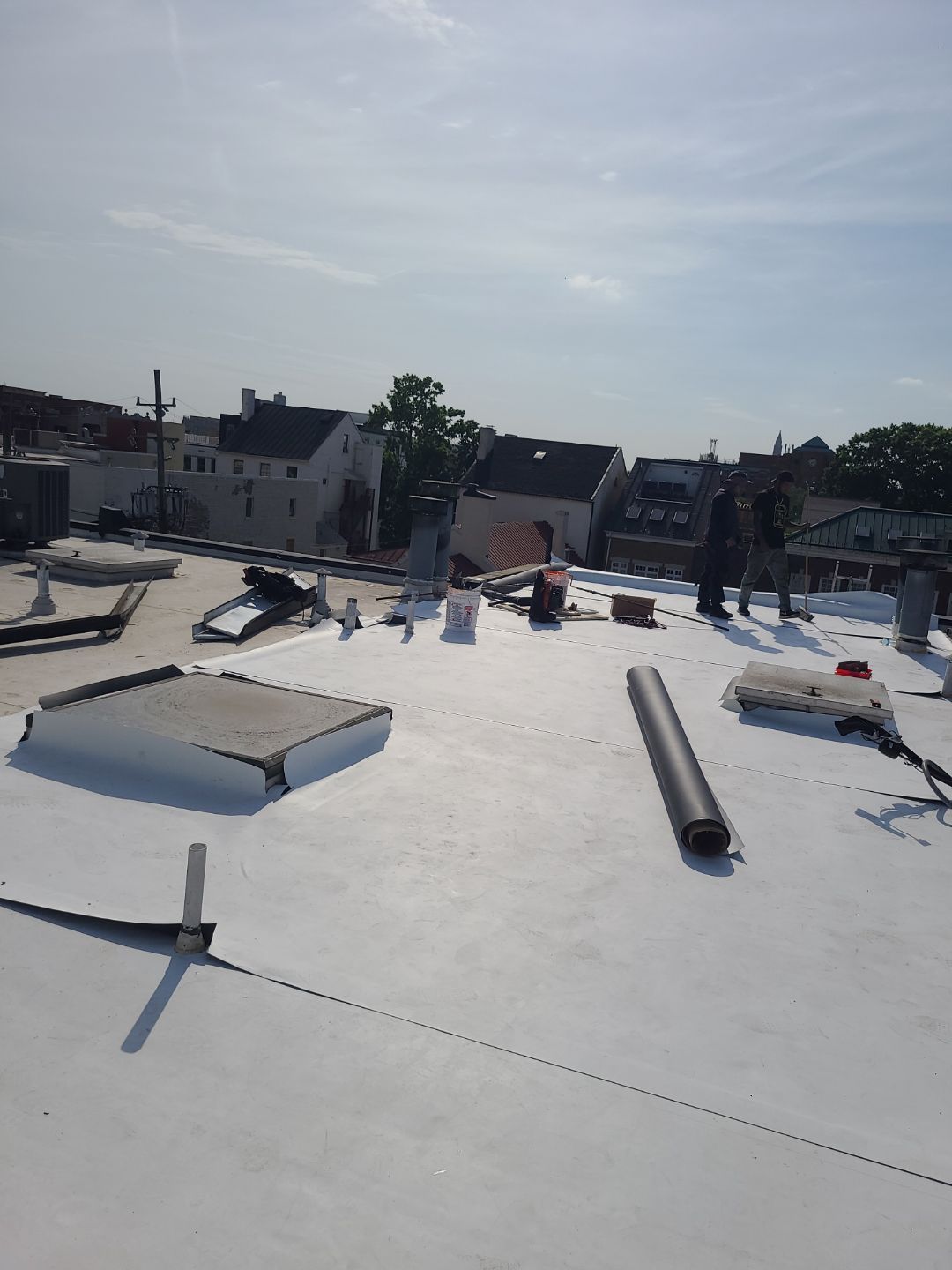 Alexandria: Carlisle Syntec TPO Flat Roof Installation by RM Banning, Inc.