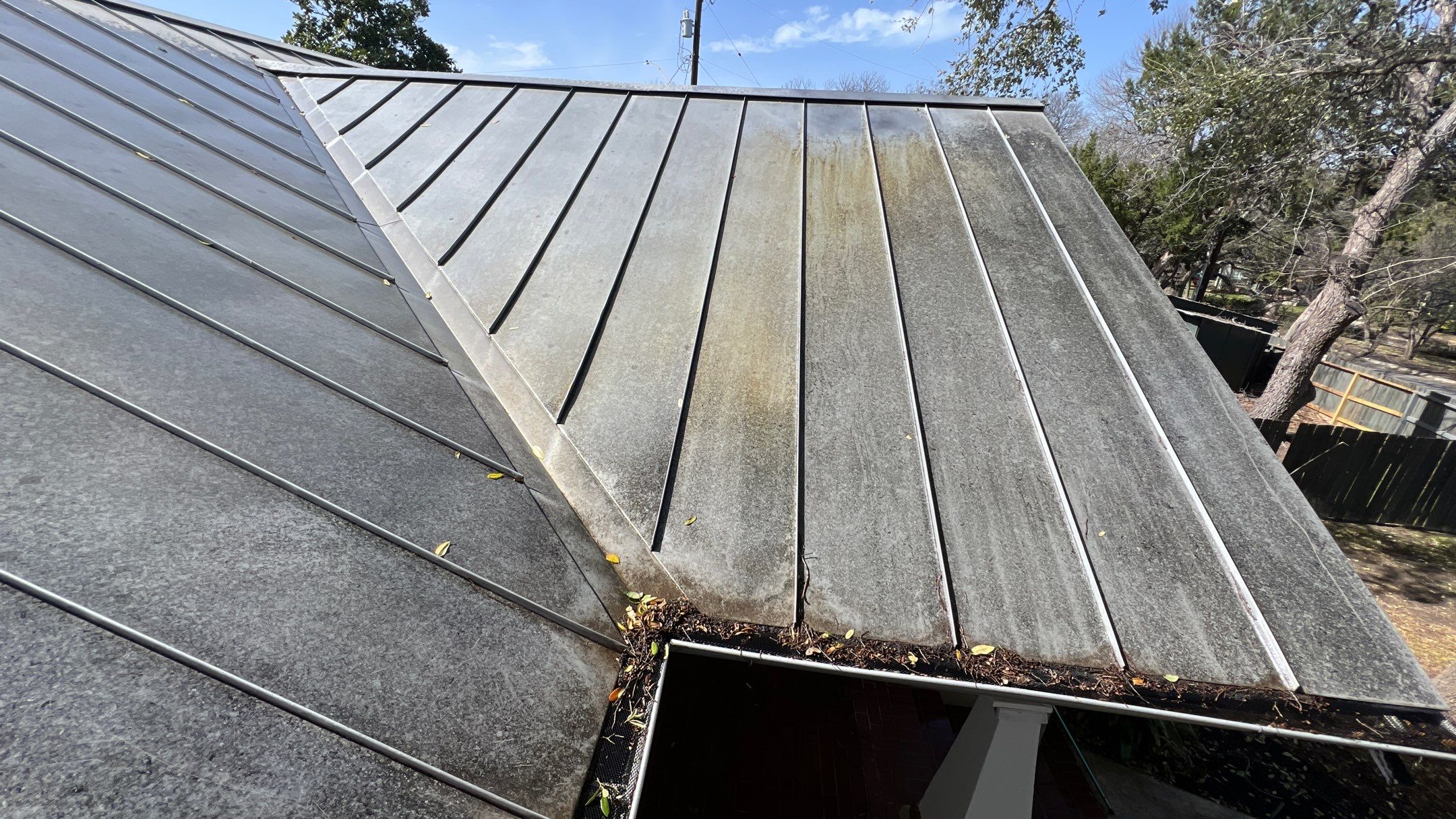 Metal Roof Wash Project in San Antonio by Bright Choice