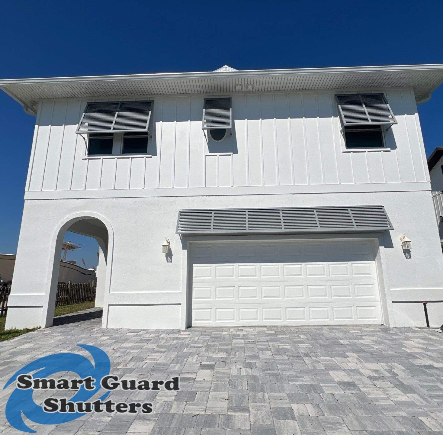Bahama Shutters in Traffic Gray A by Smart Guard Shutters