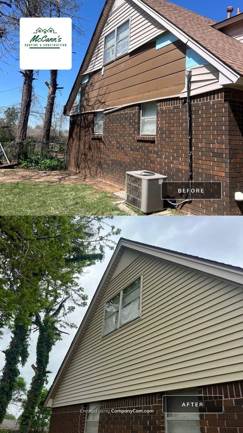 siding repair in Del City by McCann's Roofing and Construction