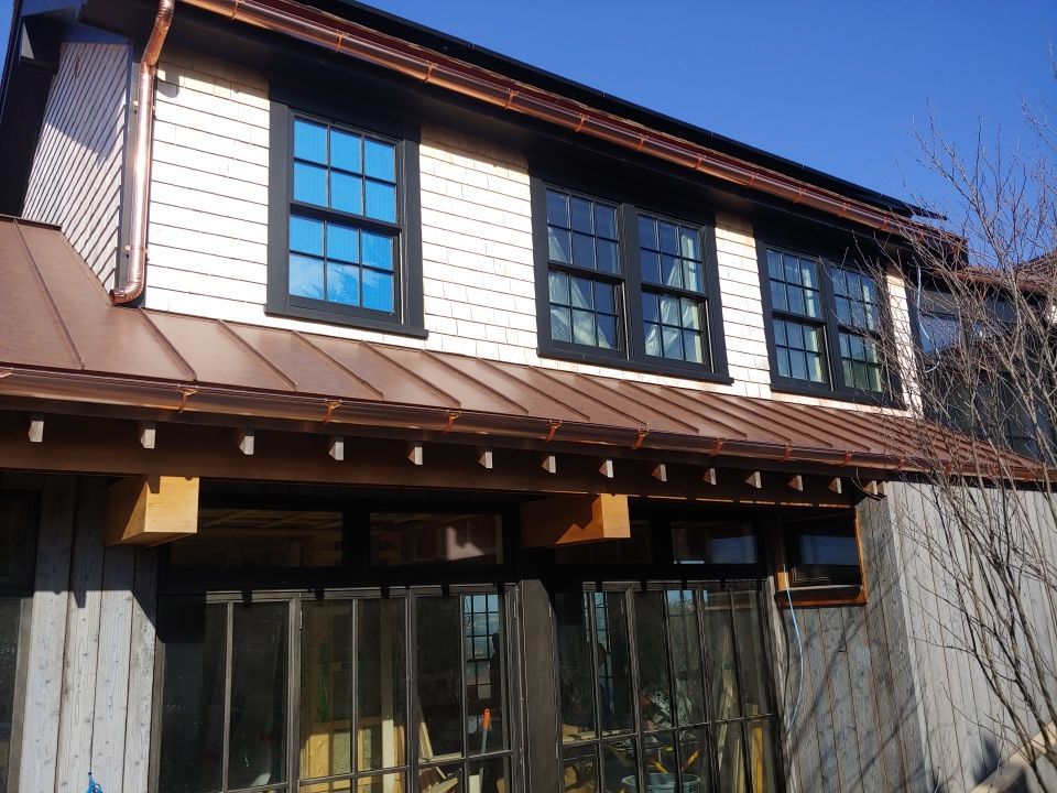 Gutter Installation using 6" Half Round Copper Gutter in Provincetown, MA by Gutter Pro Enterprises