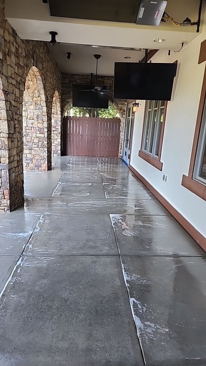 concrete Clean using cleaner by Power Wash Masters LLC