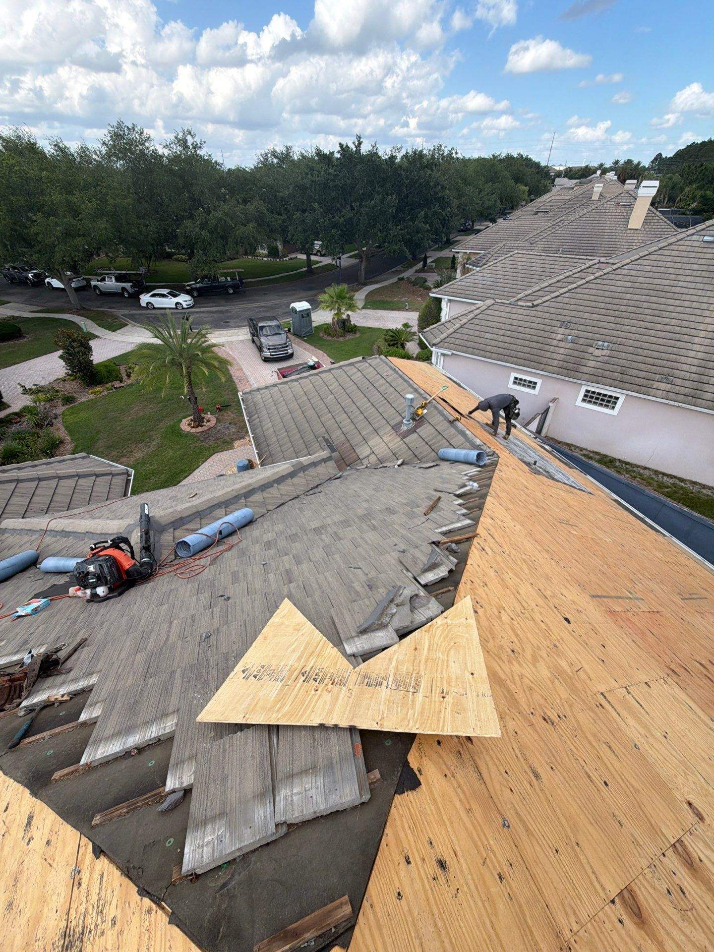 Winter Park Concrete Tile Roof Replacement and Chimney Flashing Installation by Fortified Roofing Solutions Corp.