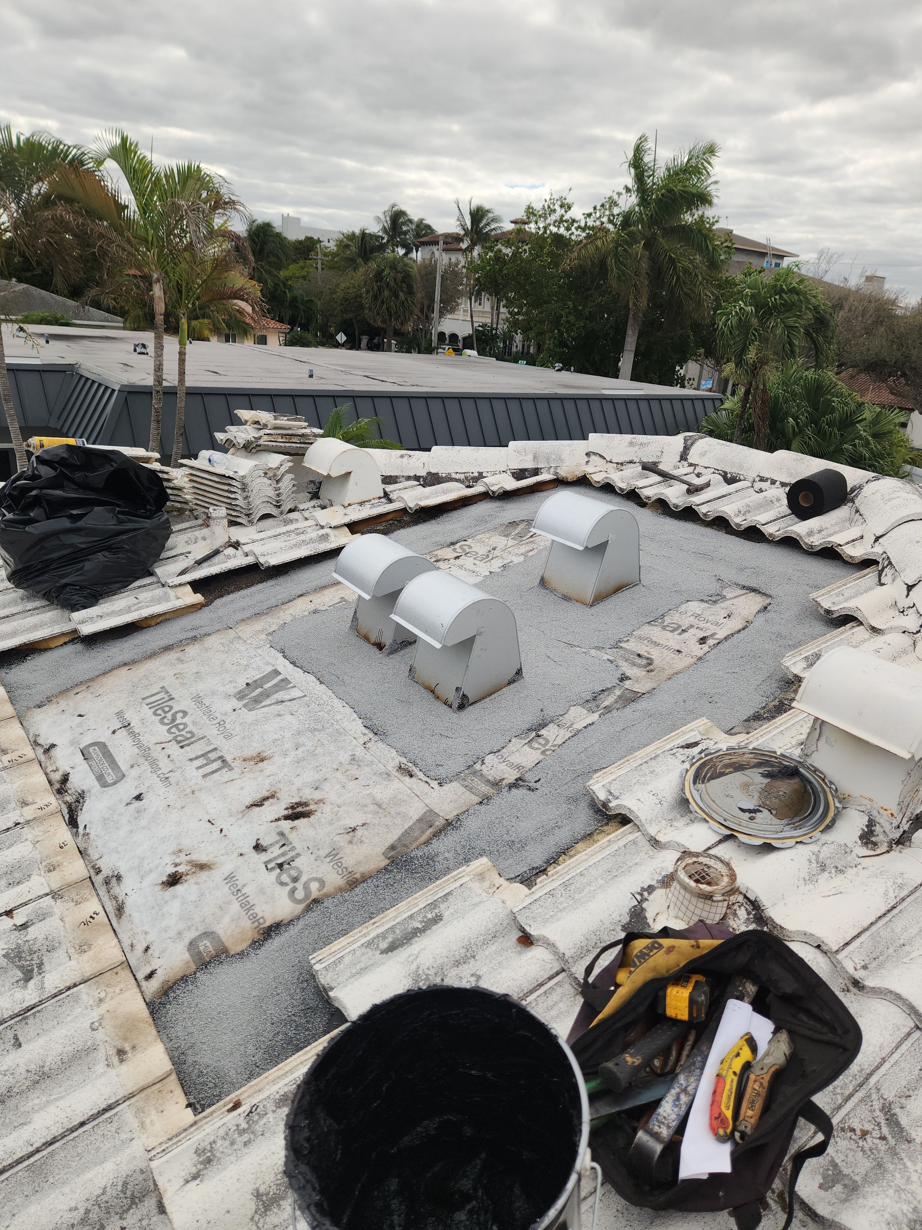 Concrete Tile Roof Repair and Vent Replacement in Deerfield Beach by Aastro Roofing