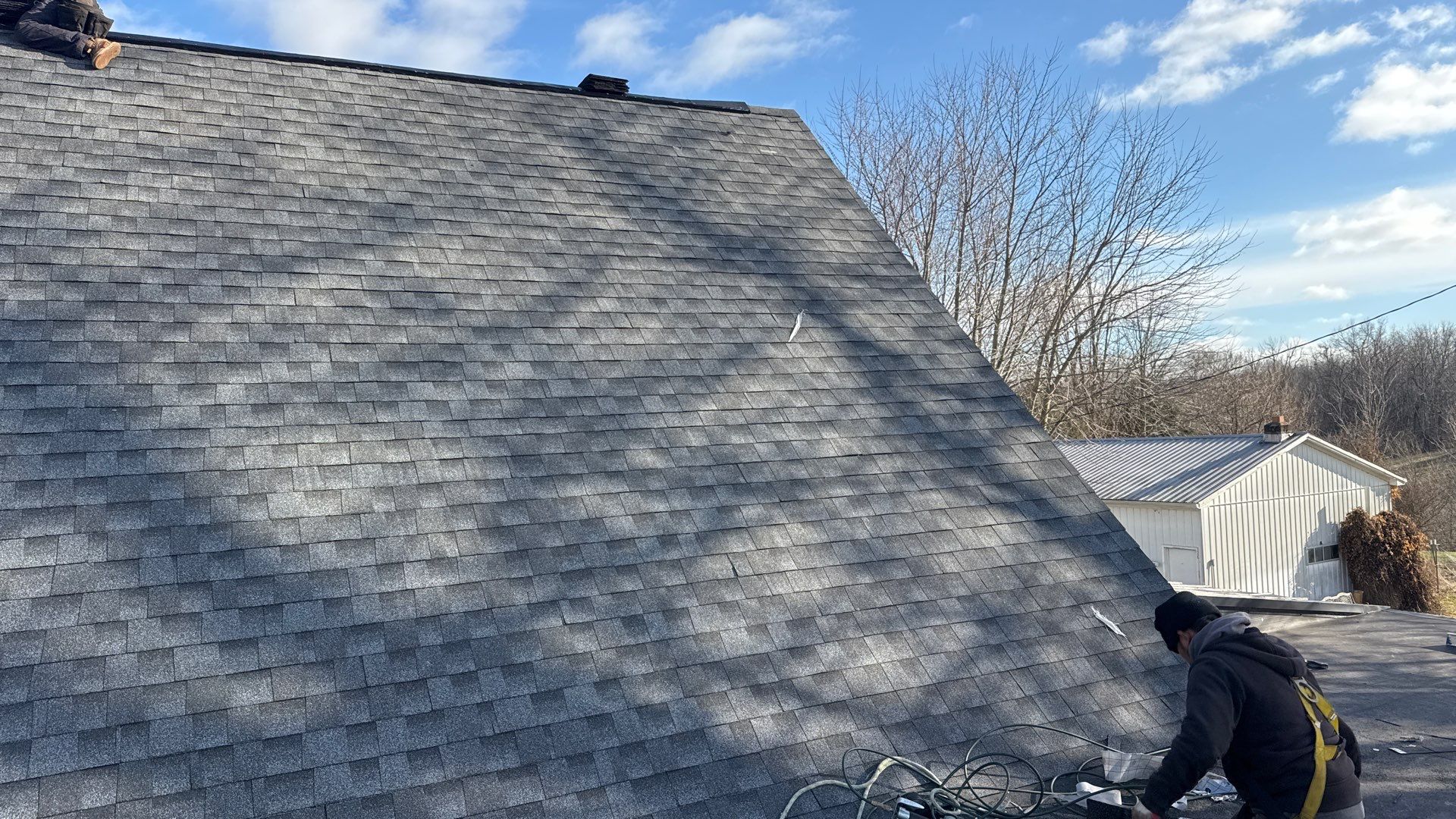 Residential Roofing Installation using Timberline HDZ Shingles - Pewter Gray by RoofX 