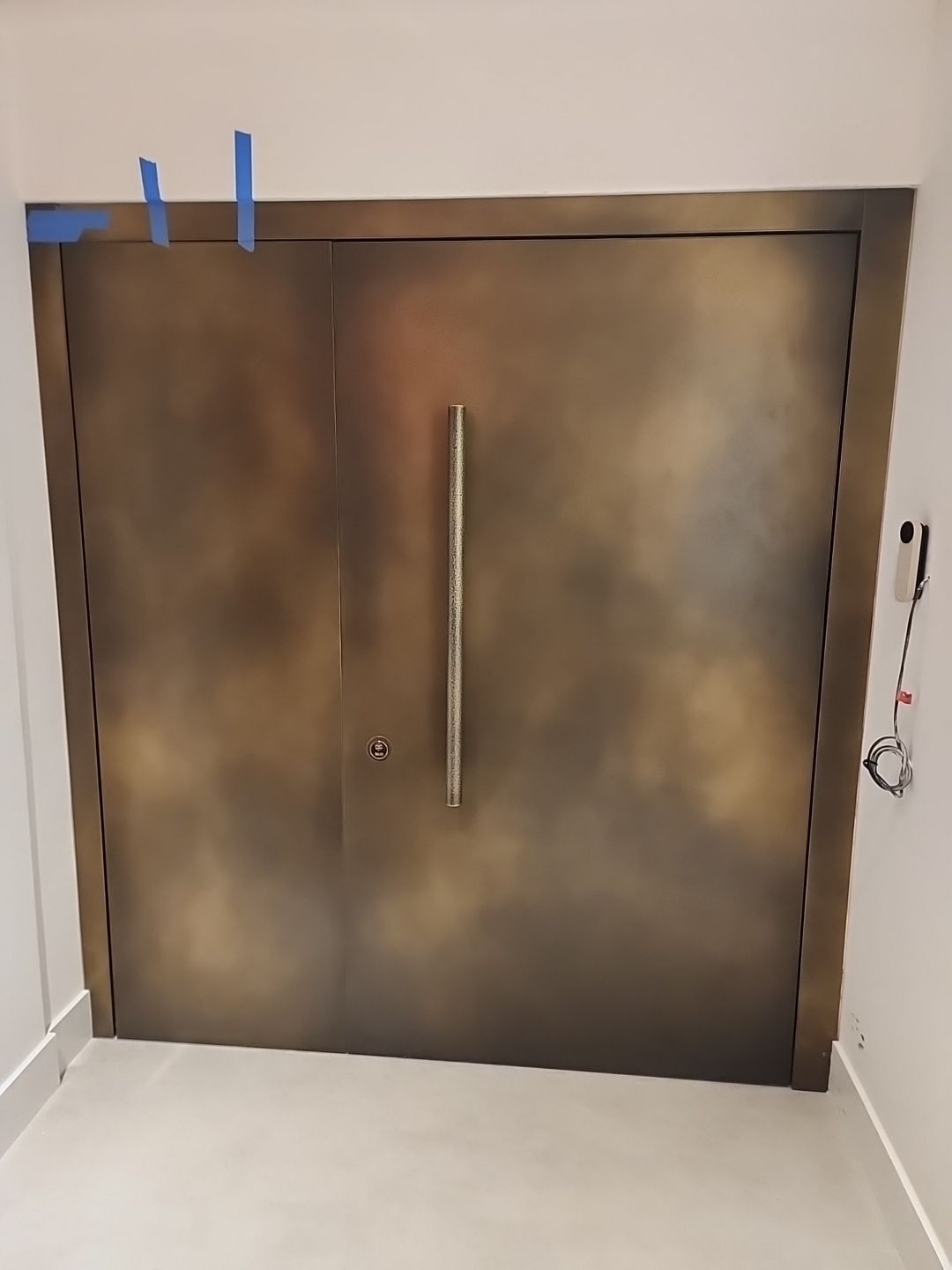 Oversized Single Door with Elegant Side Panel – Miami Beach Condo by FBS Systems Inc