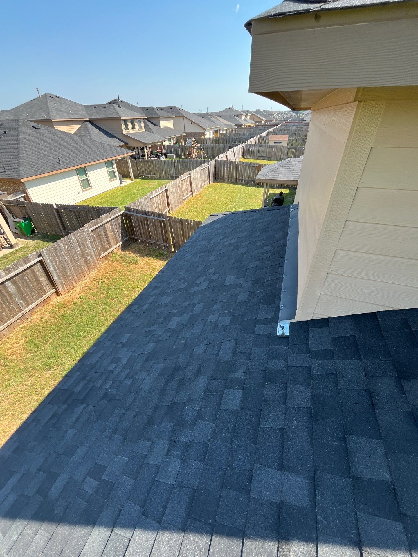 Reroof after Hurricane Beryl by Berry Good Roofing 