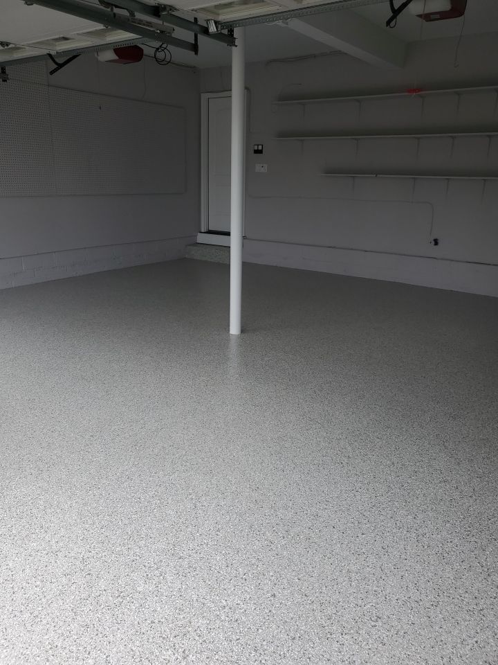 Garage Floor in Mt. Everest, Walls/Ceiling in White by Spectrum Painting, LLC