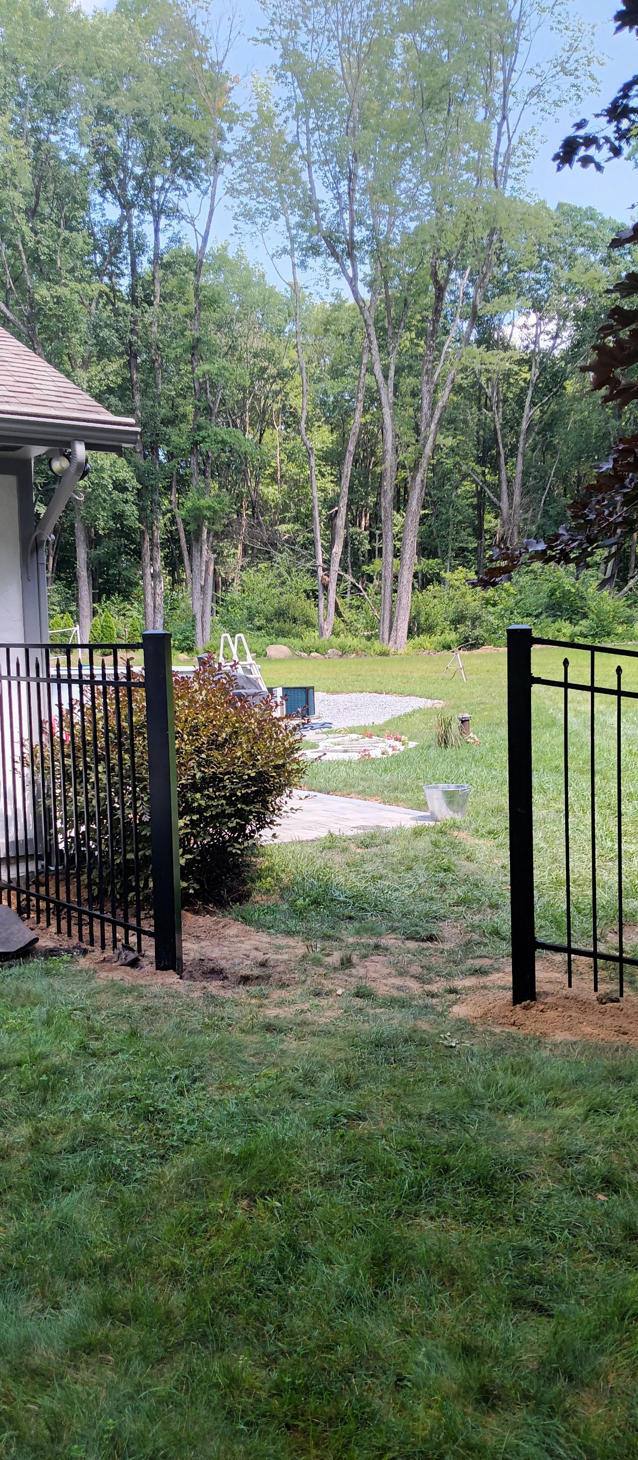 New 5' Tall Aluminum fence with matching arched gates, Black by DiGiorgi Roofing and Siding Inc