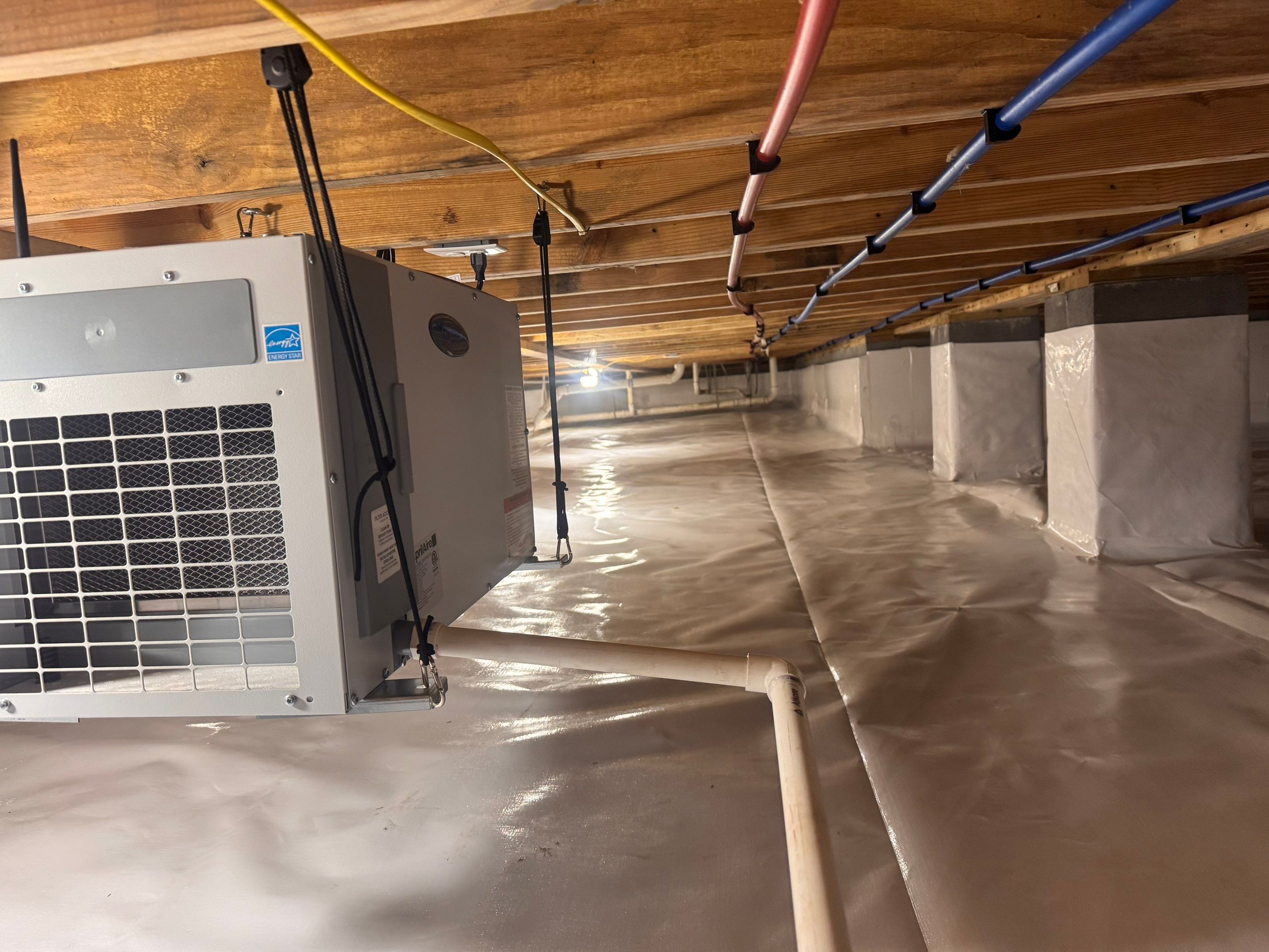 Premium Encapsulation with 20Mil, Borafoam insulation and Light System. by Impact Crawlspace