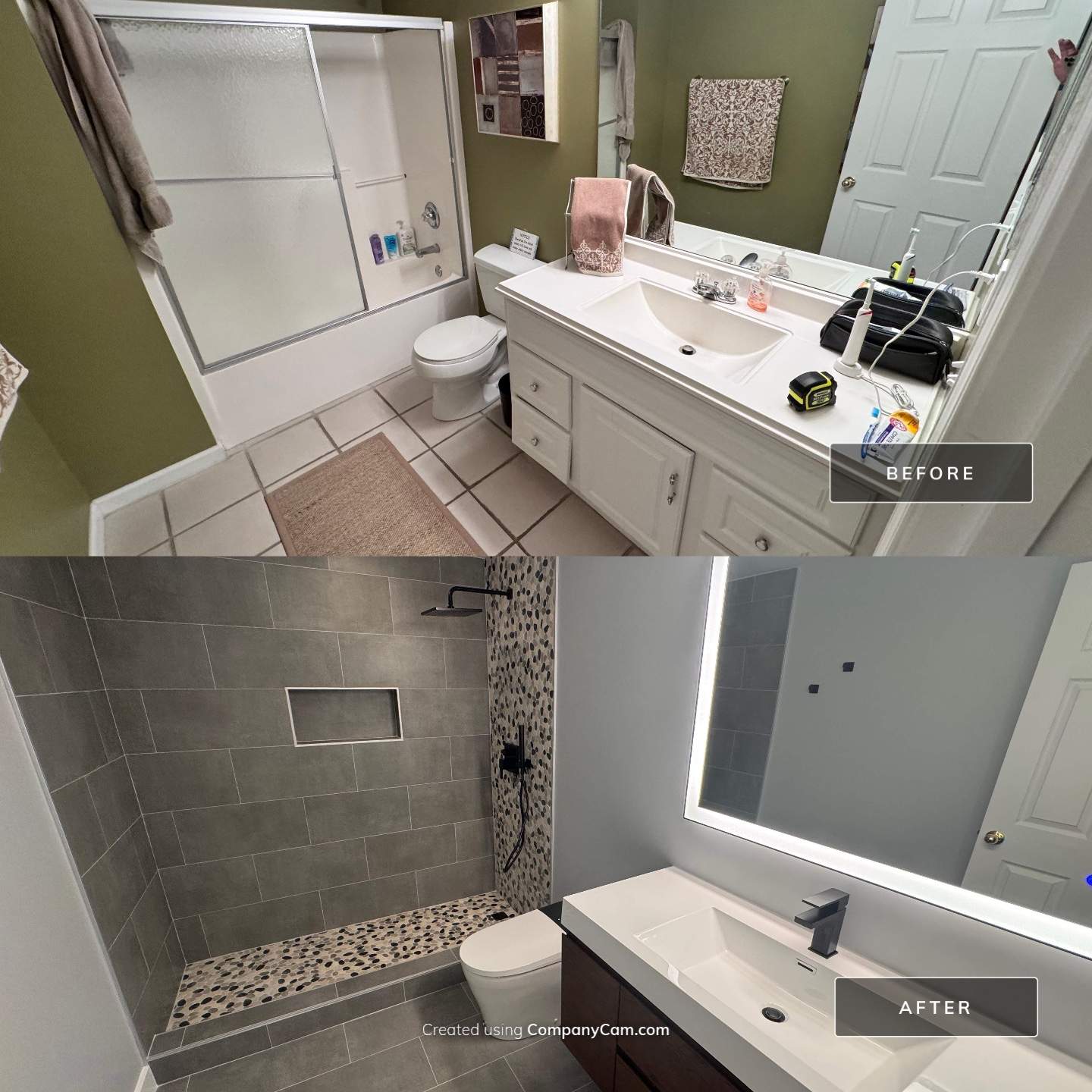 Basement bathroom renovation by Prudencio