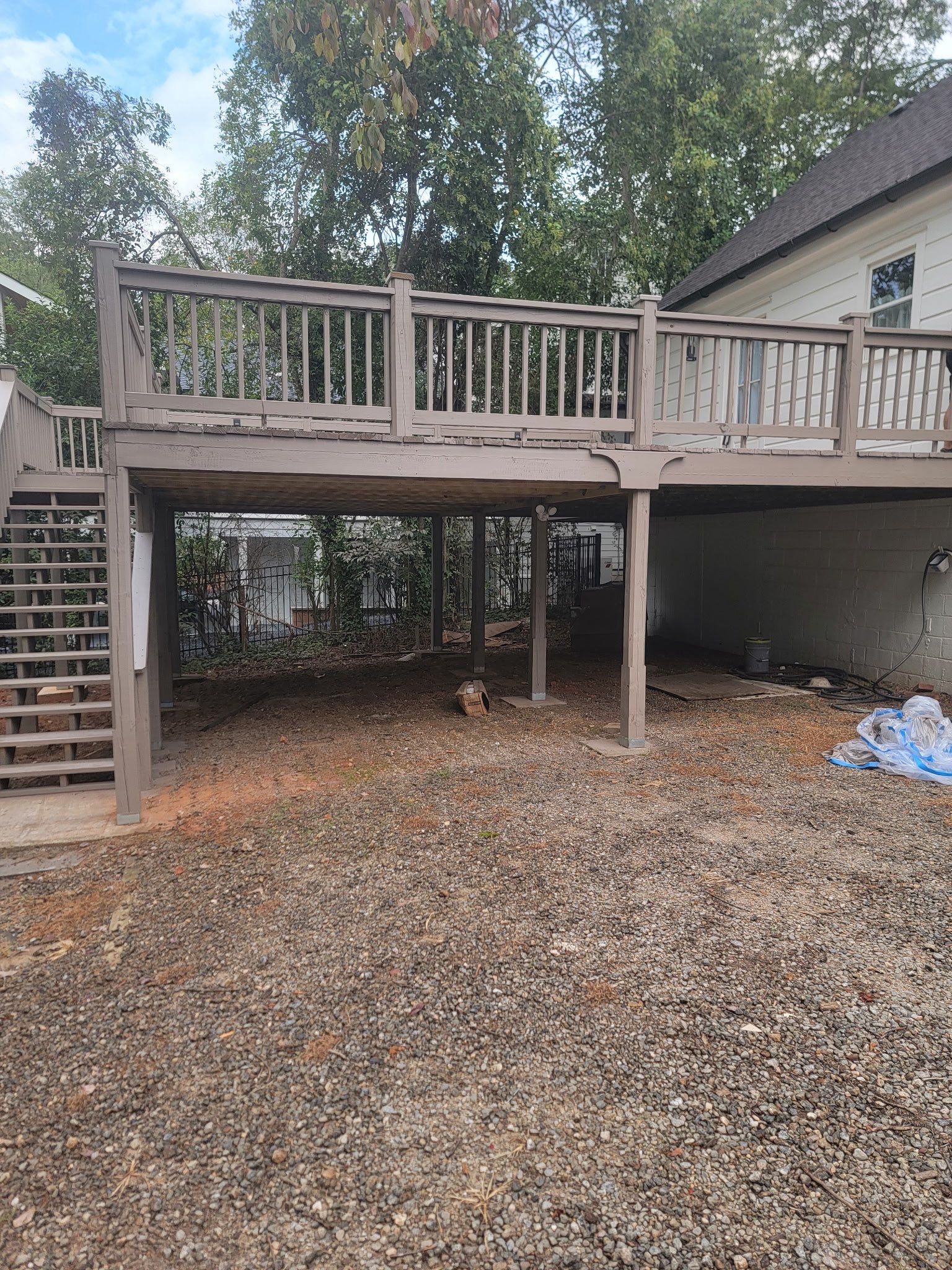 Elevated Deck and Accessibility Ramp Staining Project in Athens by PGP Surface Solutions, LLC