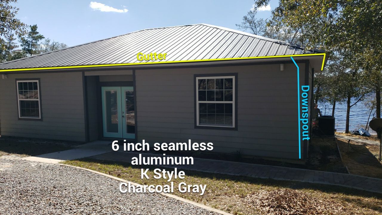 Gutter Installation Using Charcoal Grey K-Style Seamless Aluminum Gutters by Gutter Professors